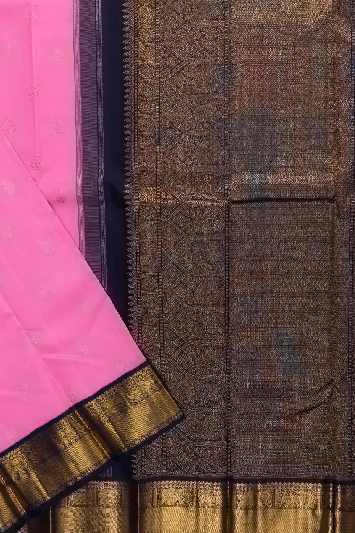 Rose Milk Pink Pure Kanjivaram Silk Saree