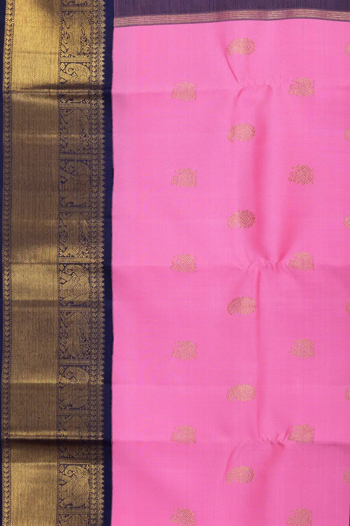 Rose Milk Pink Pure Kanjivaram Silk Saree