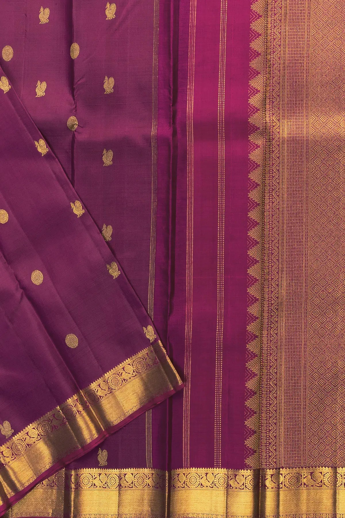 Burgundy Pure Silk Kanjivaram Saree