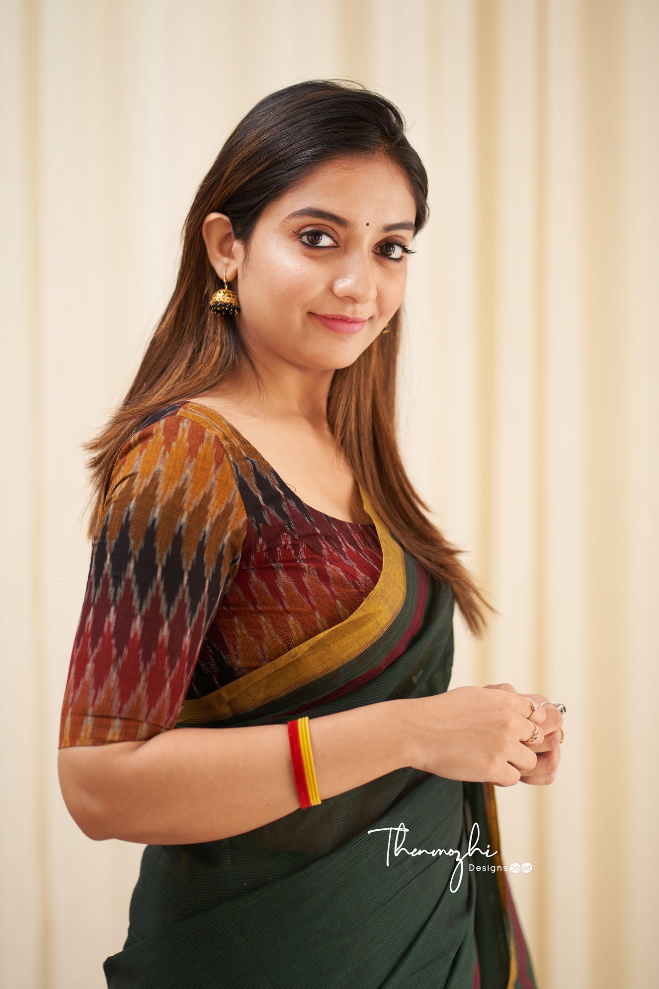Carnation - Green Mangalagiri Plain Cotton Saree
