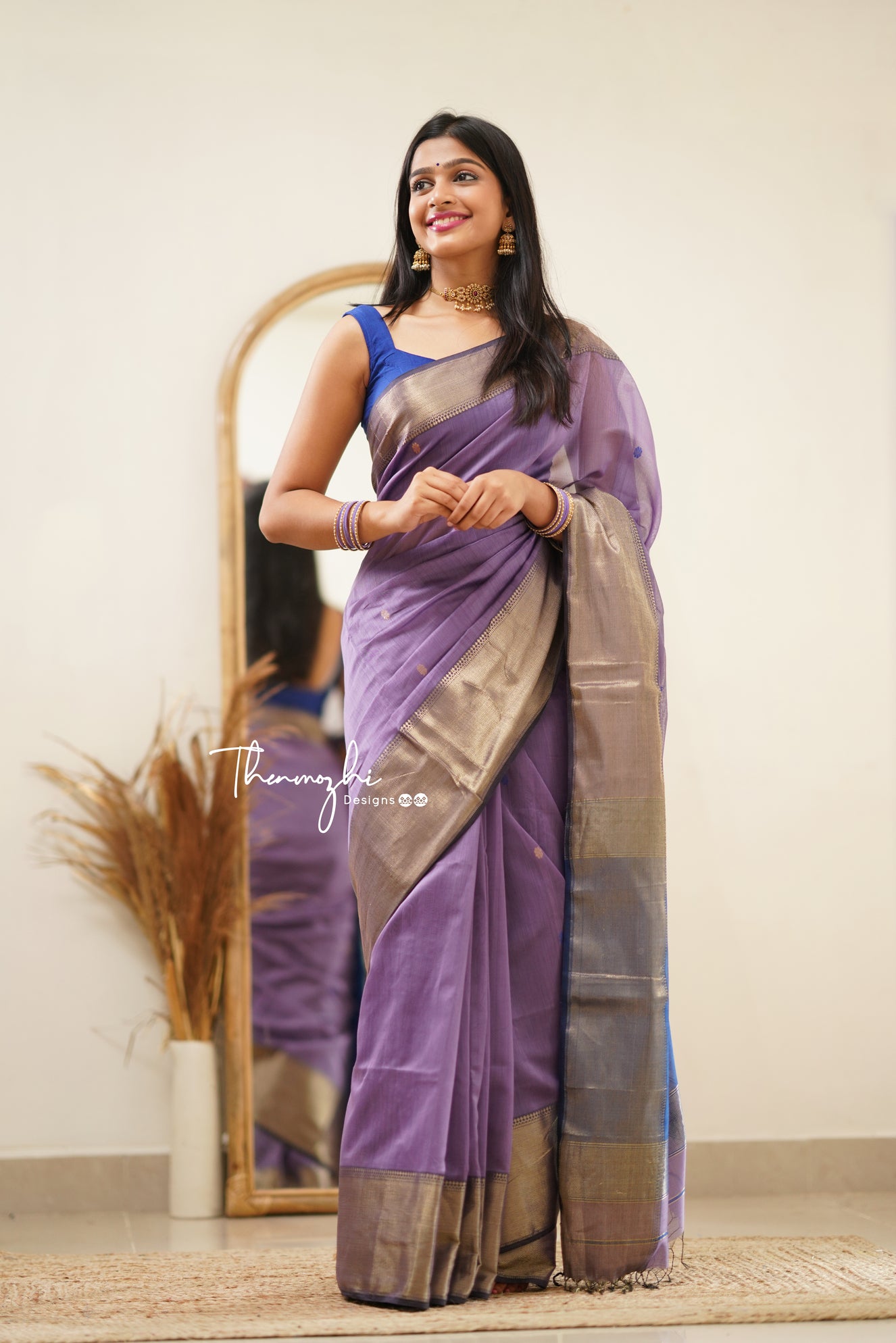 Dark Lilac with Blue Border