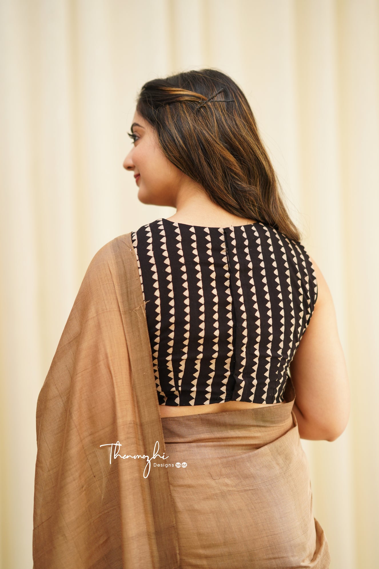 Cuckoo - Beige Mangalagiri Plain Cotton Saree