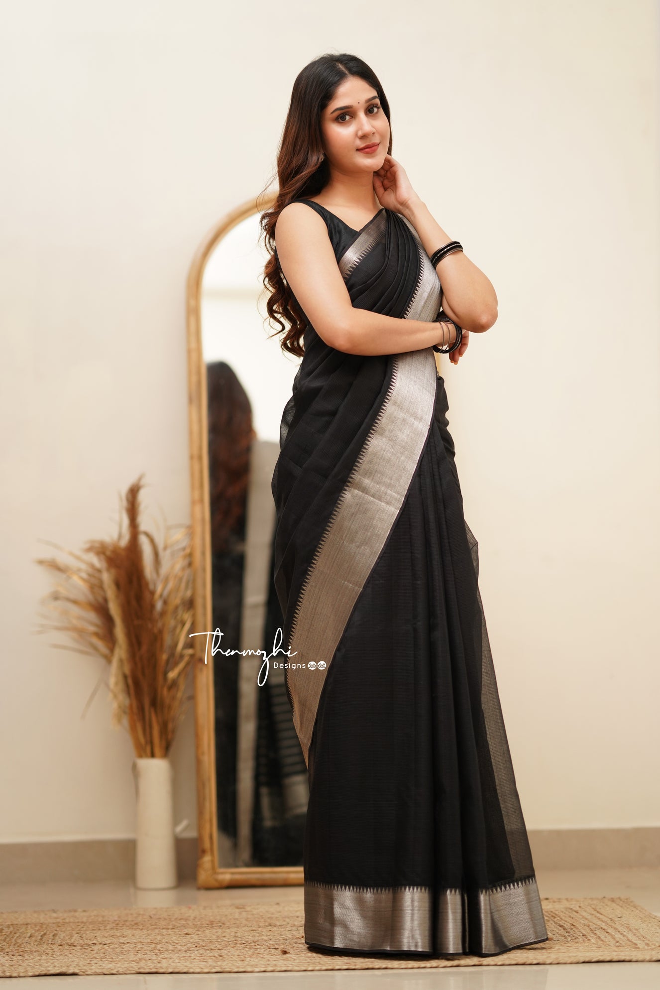 Black Wonder - Black Mangalagiri Silk Cotton Saree