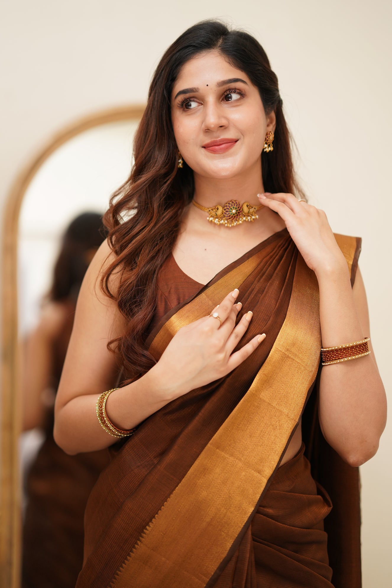 Coffee Brown (Gold Border)