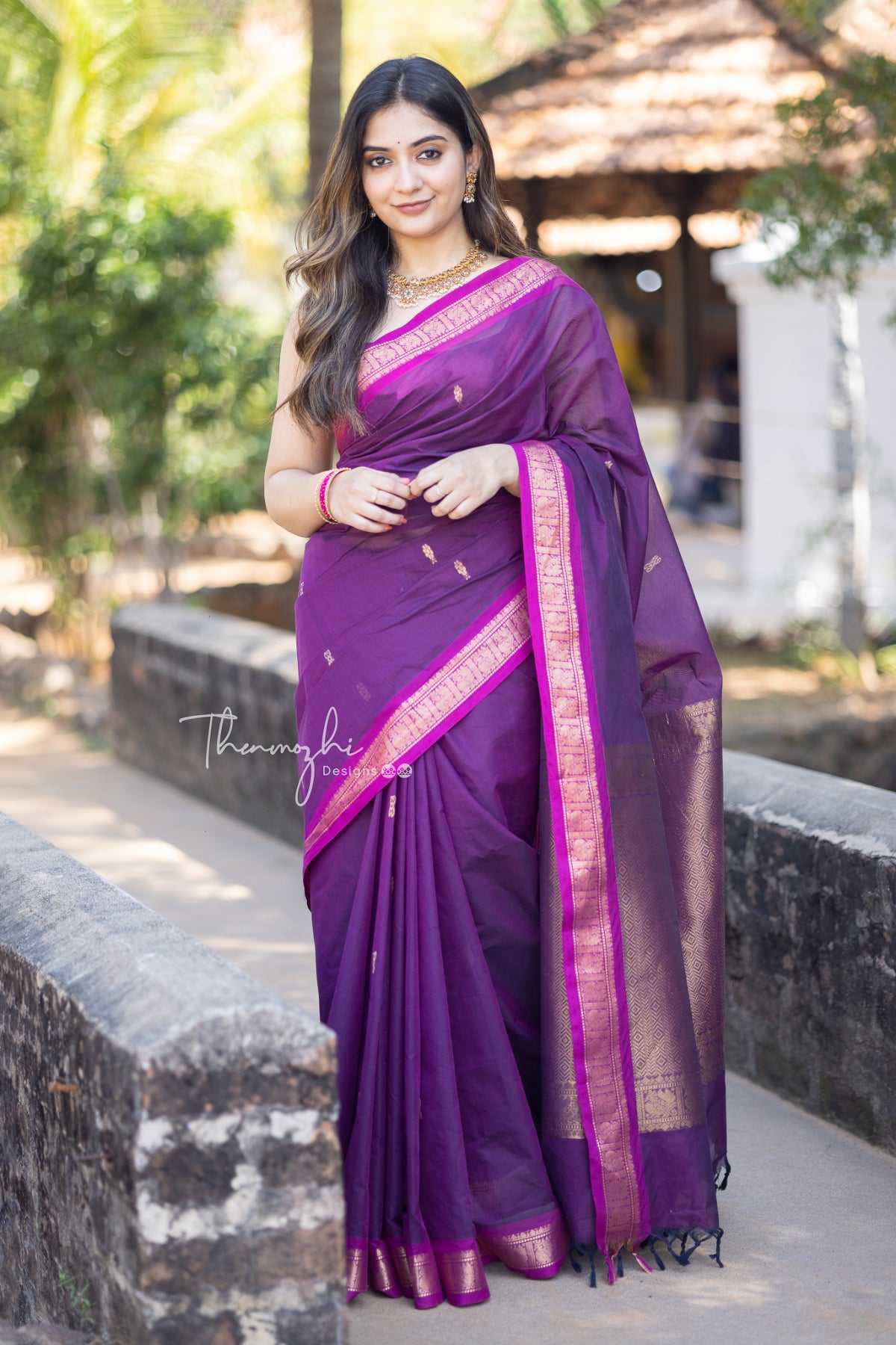 Banarasi Semi Silk Saree With Silver Zari Weaving-Purple – Banarasikargha