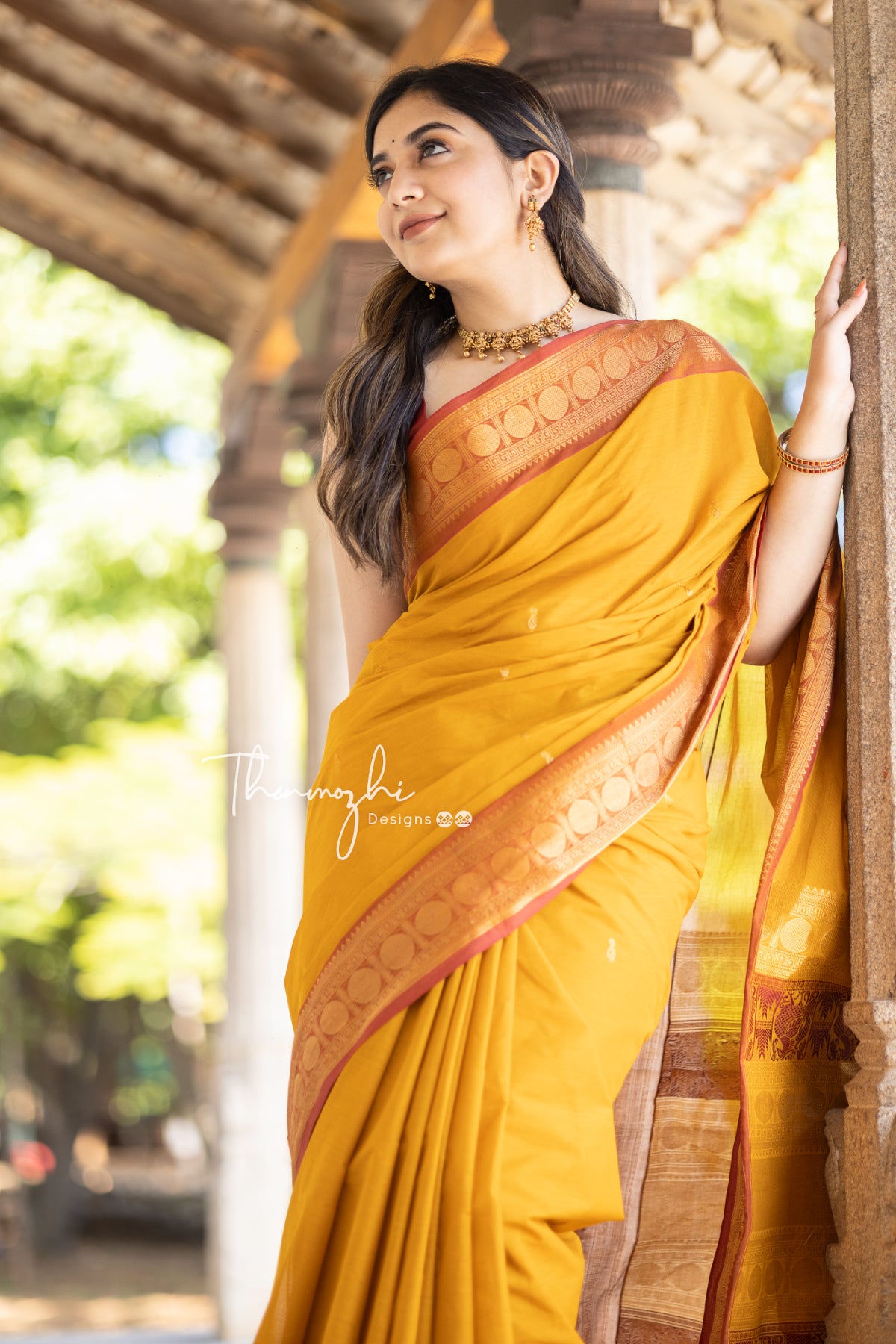 Maheshwari Handloom Silk Cotton Saree - www.indethnic.com