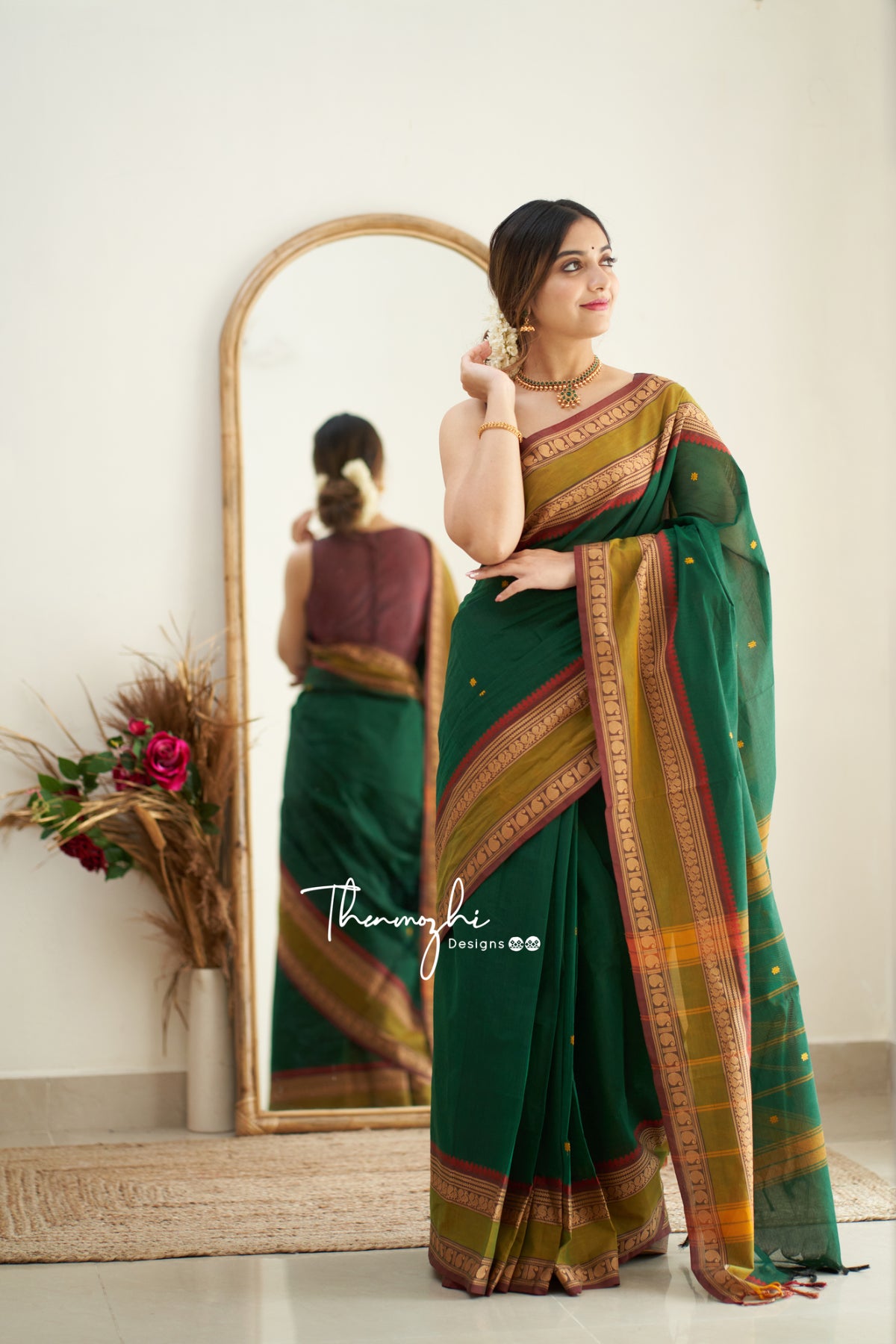 Nandini - Green Chettinad Cotton saree