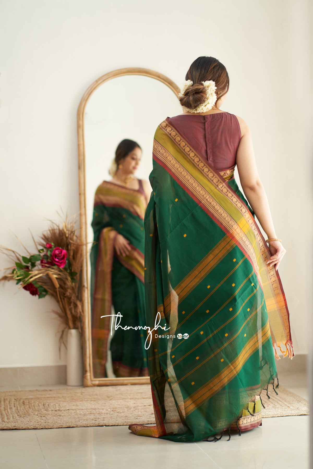 Nandini - Green Chettinad Cotton saree