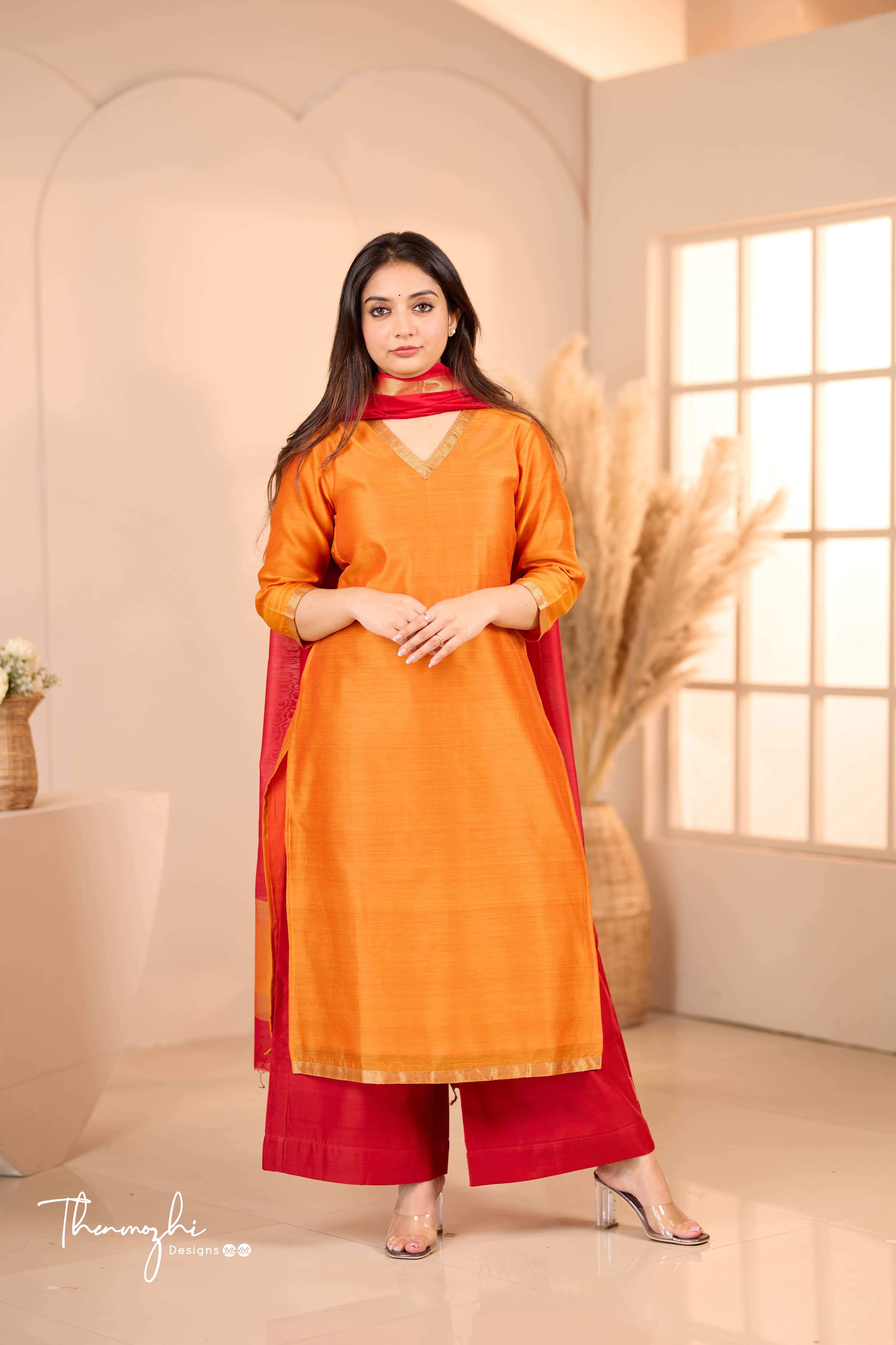 silk cotton dress design Digital Printed Work On Maroon Color Cotton Silk Fabric Festival Wear