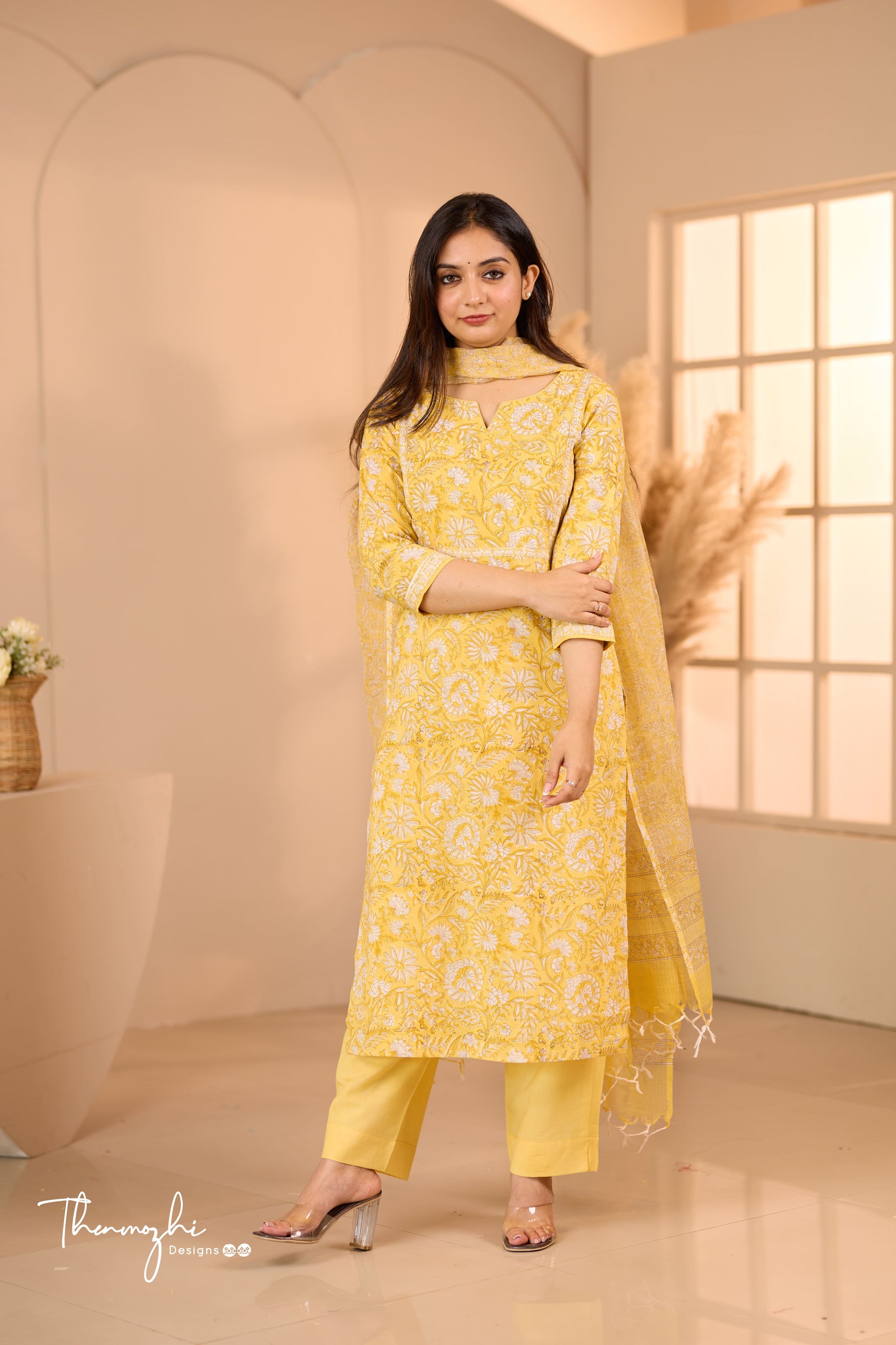Office Wear Spun Cotton 2 Pcs Salwar Set main image 1
