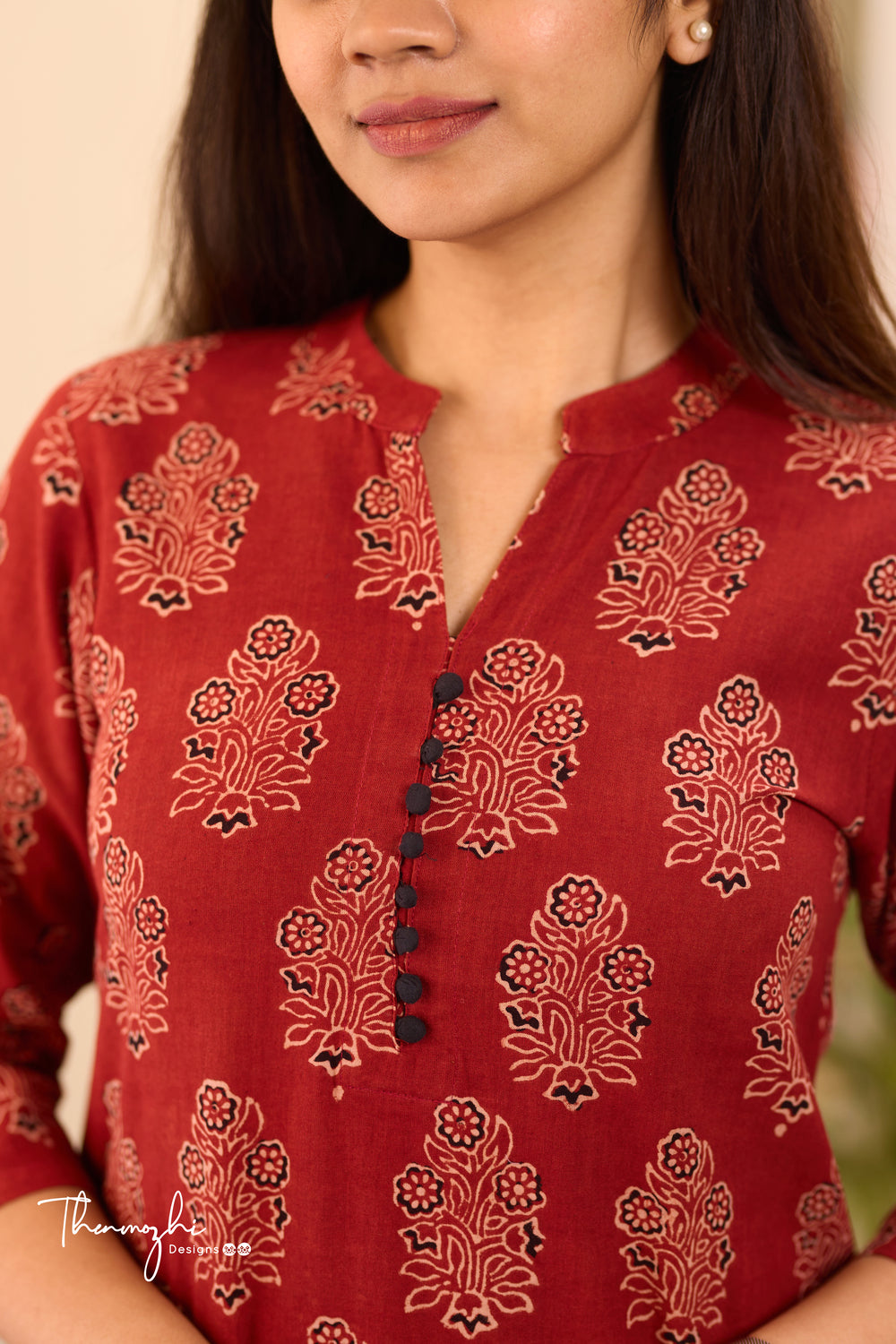 Red Ajrakh Kurta