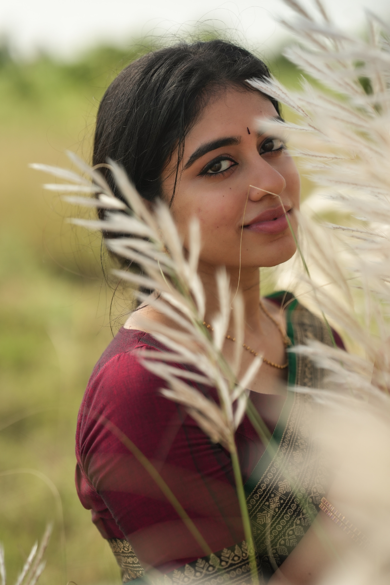Ramya Maroon & Green Narayanpet Saree