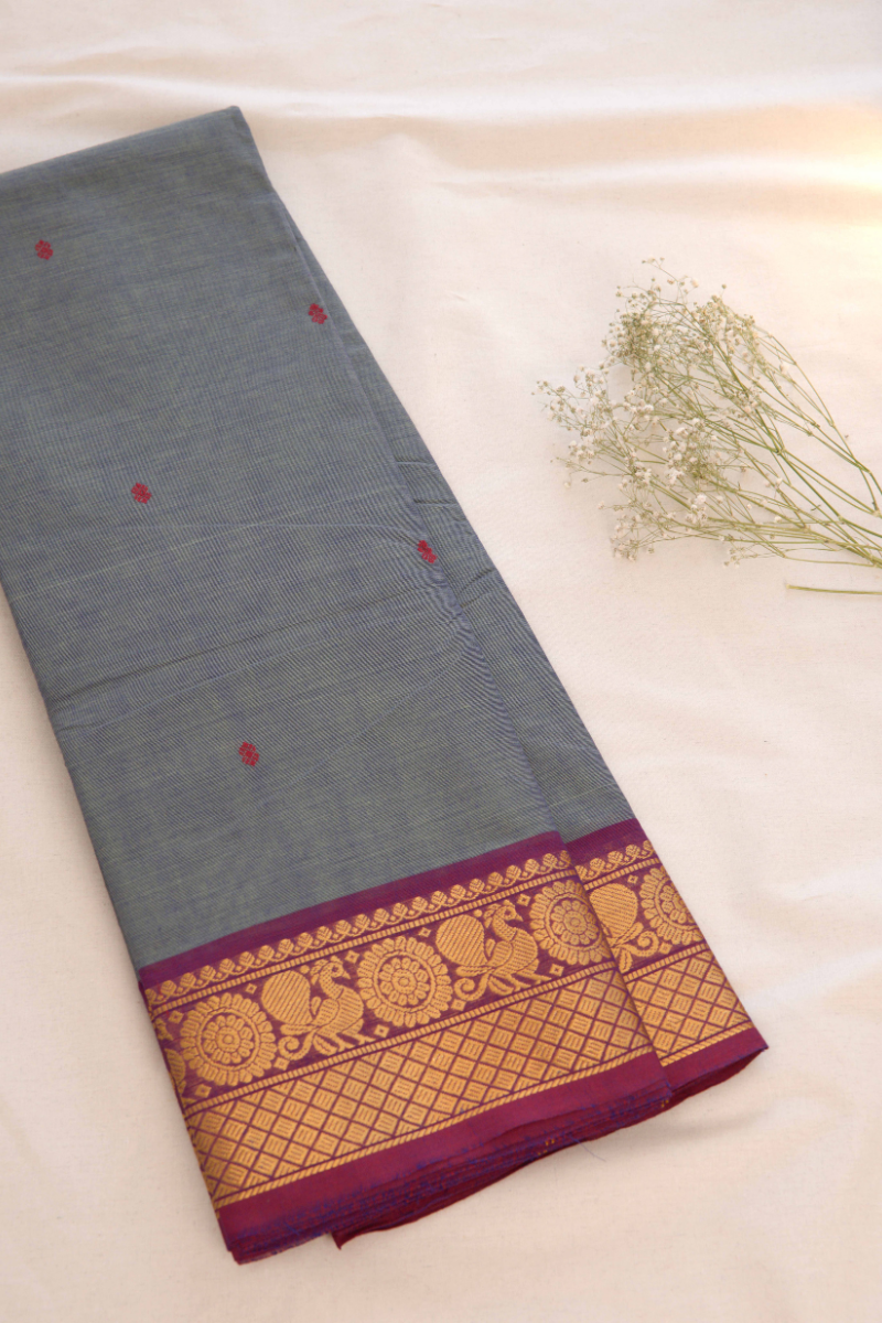 Butta Chettinad Cotton Saree CW404