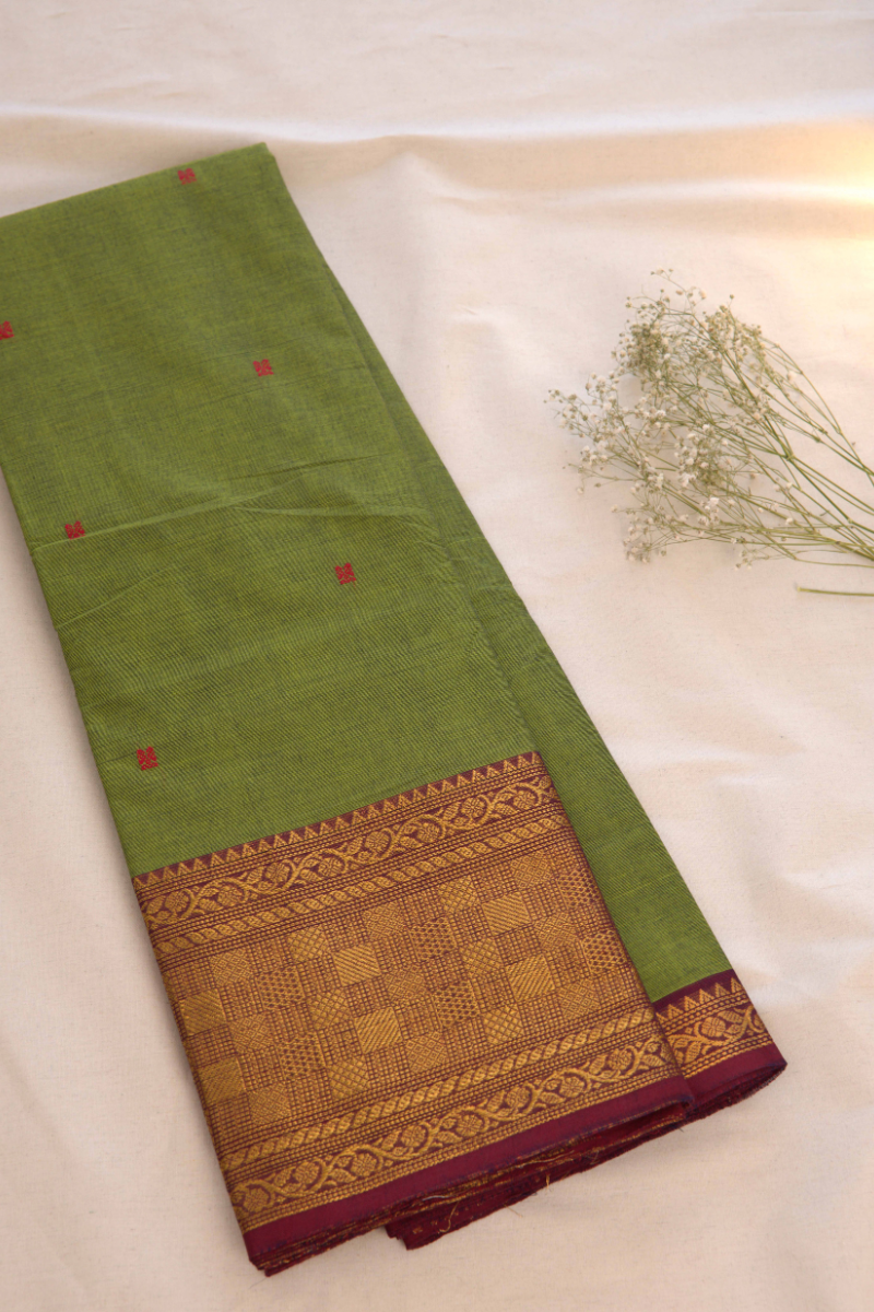 Butta Chettinad Cotton Saree CW408