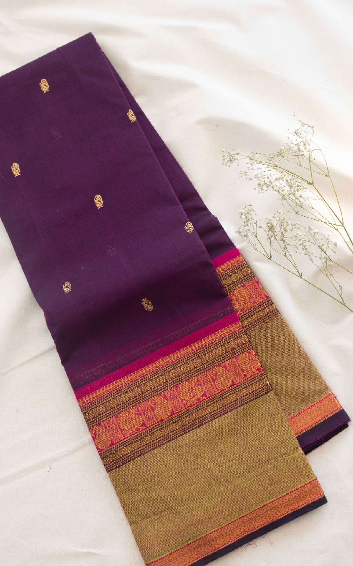 Butta Chettinad Cotton Saree CW554