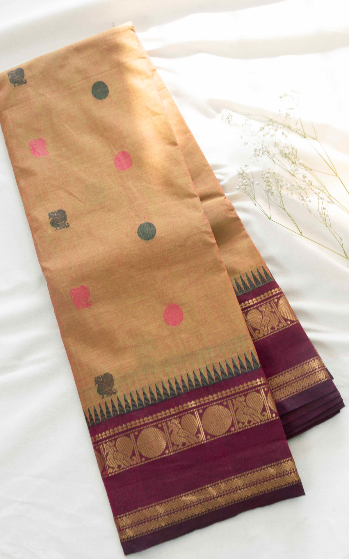 Butta Chettinad Cotton Saree CW556