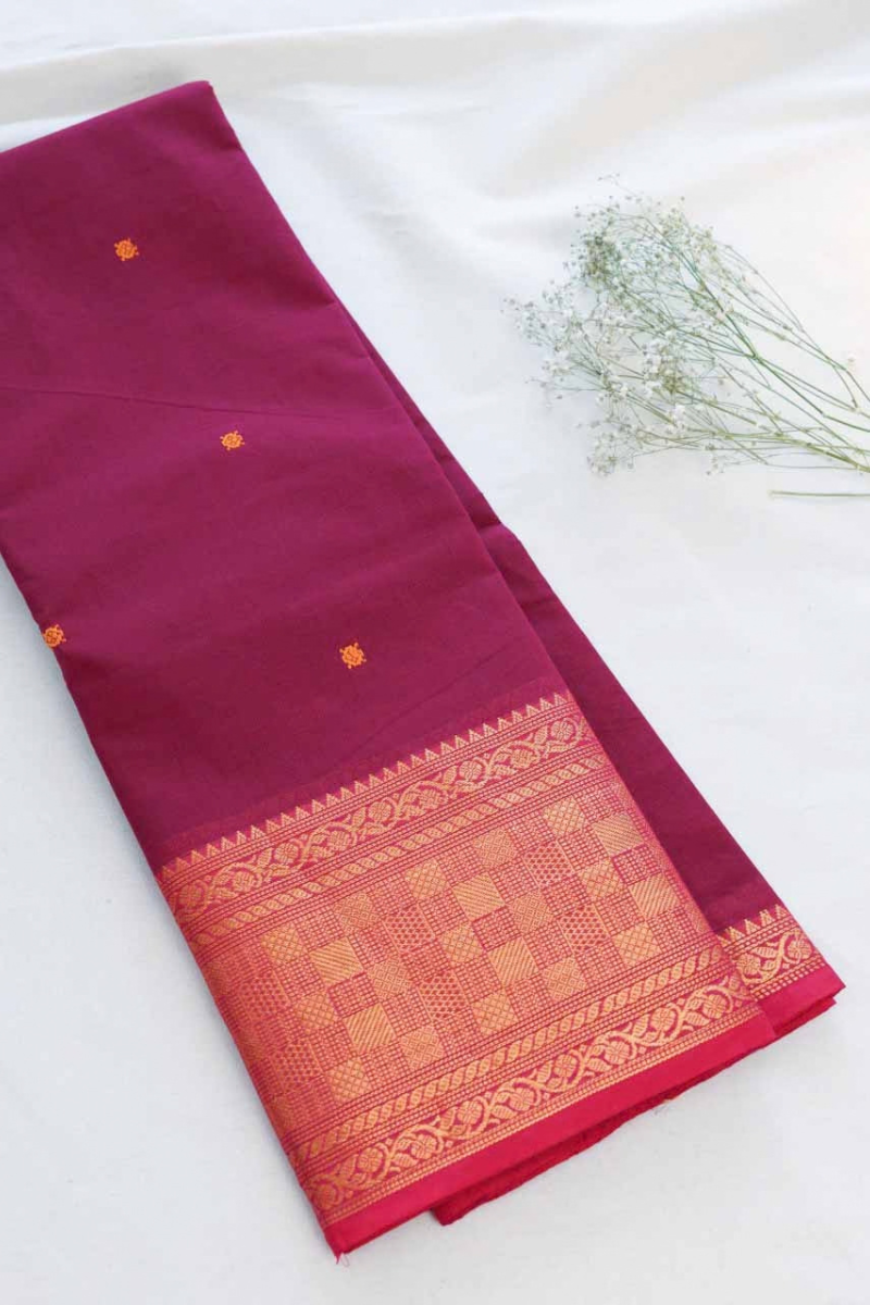 Butta Chettinad Cotton Saree CW429