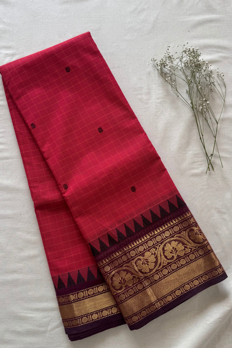 Butta Chettinad Cotton Saree CW253