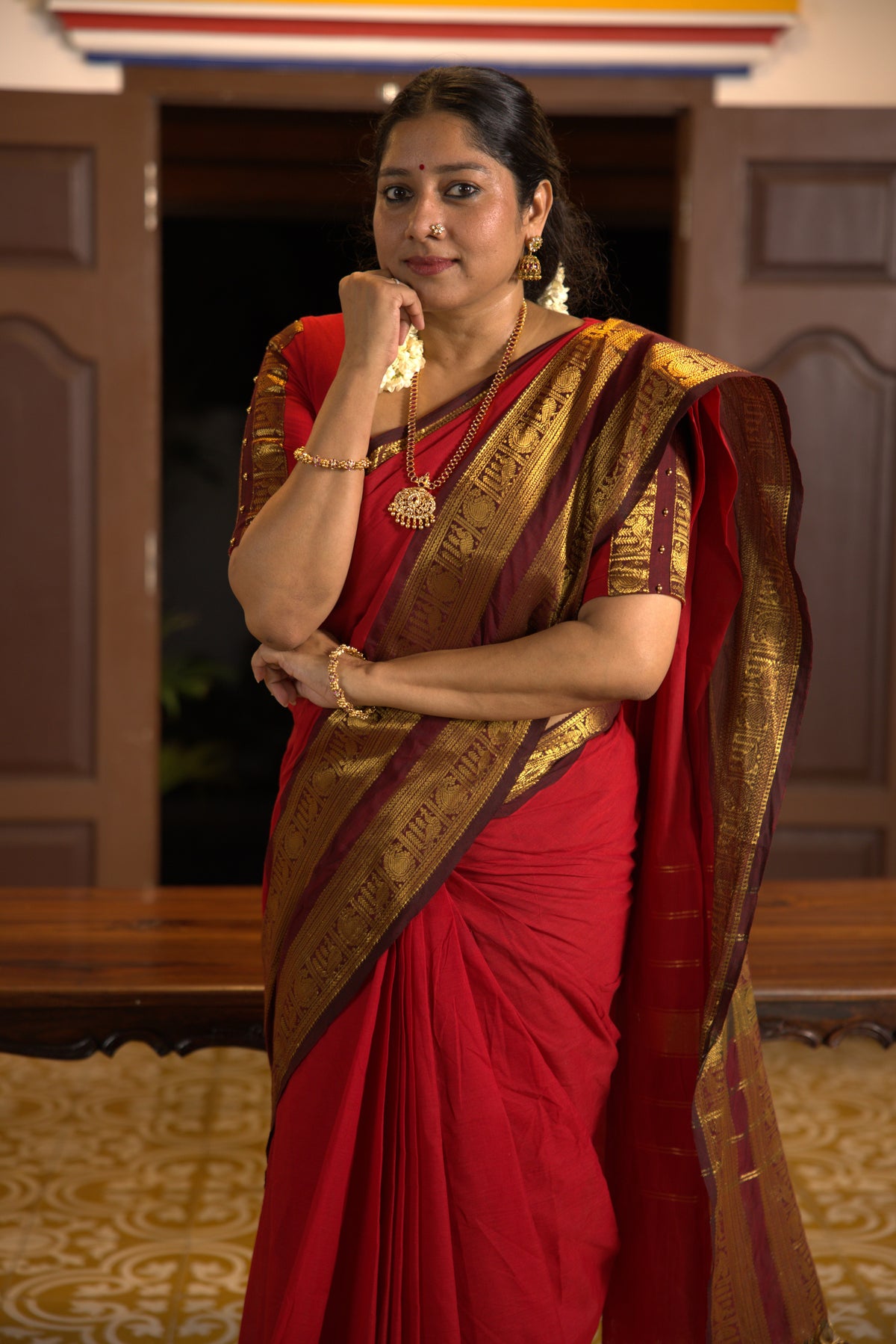 Rettapet Border Chettinad Cotton Saree CW591