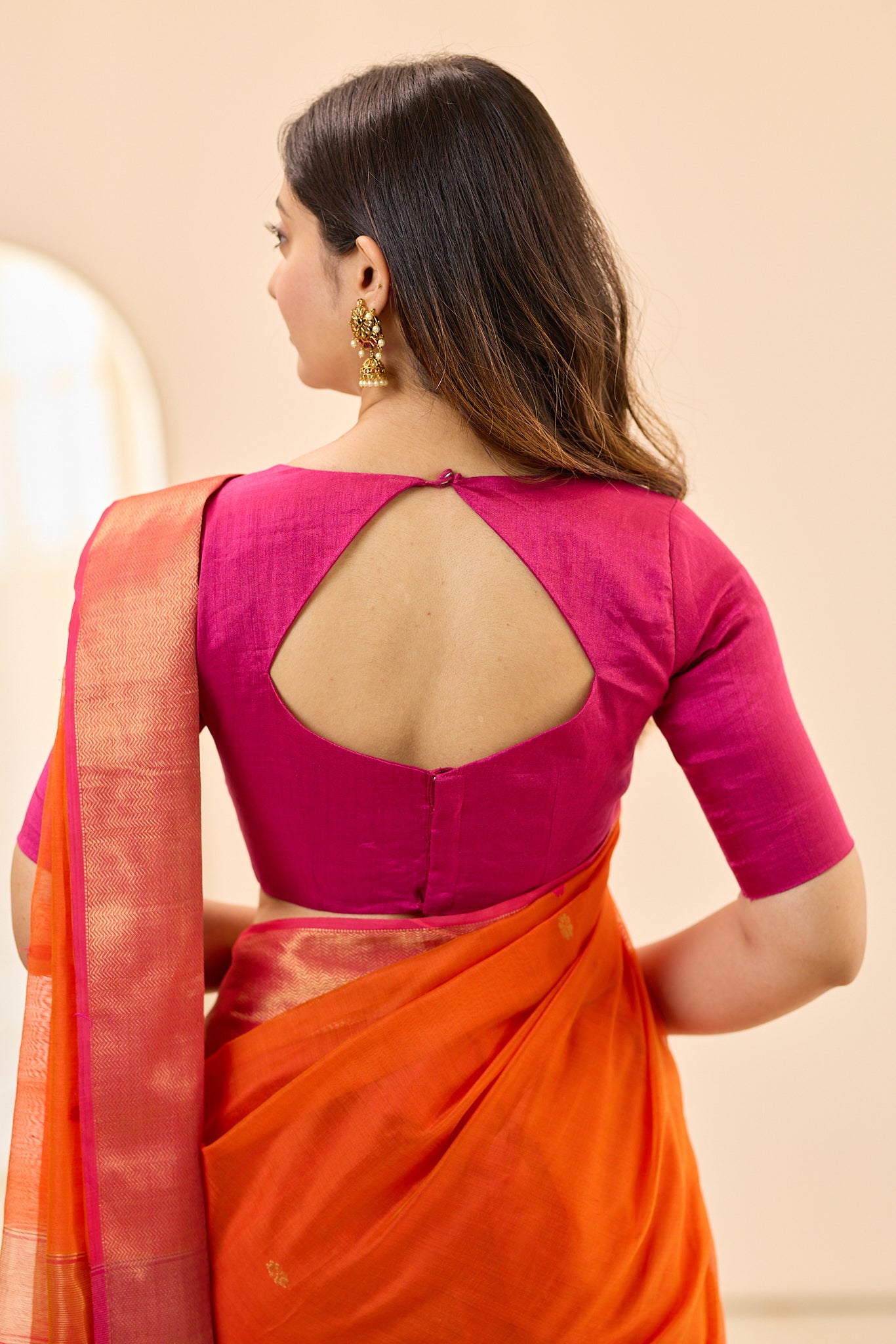 Pink Chanderi Tissue Blouse