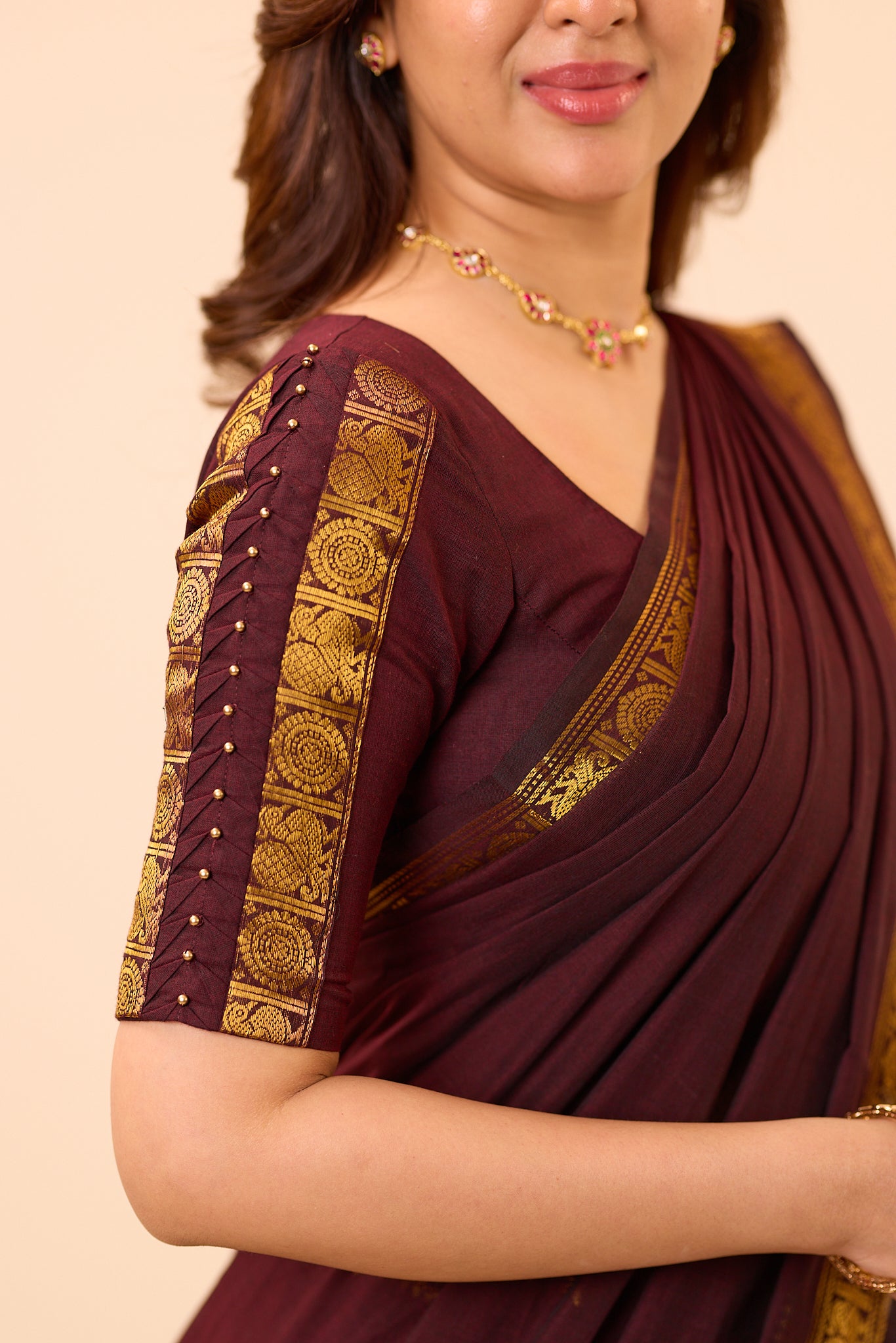 Rich Coffee Brown Chettinad Cotton Saree