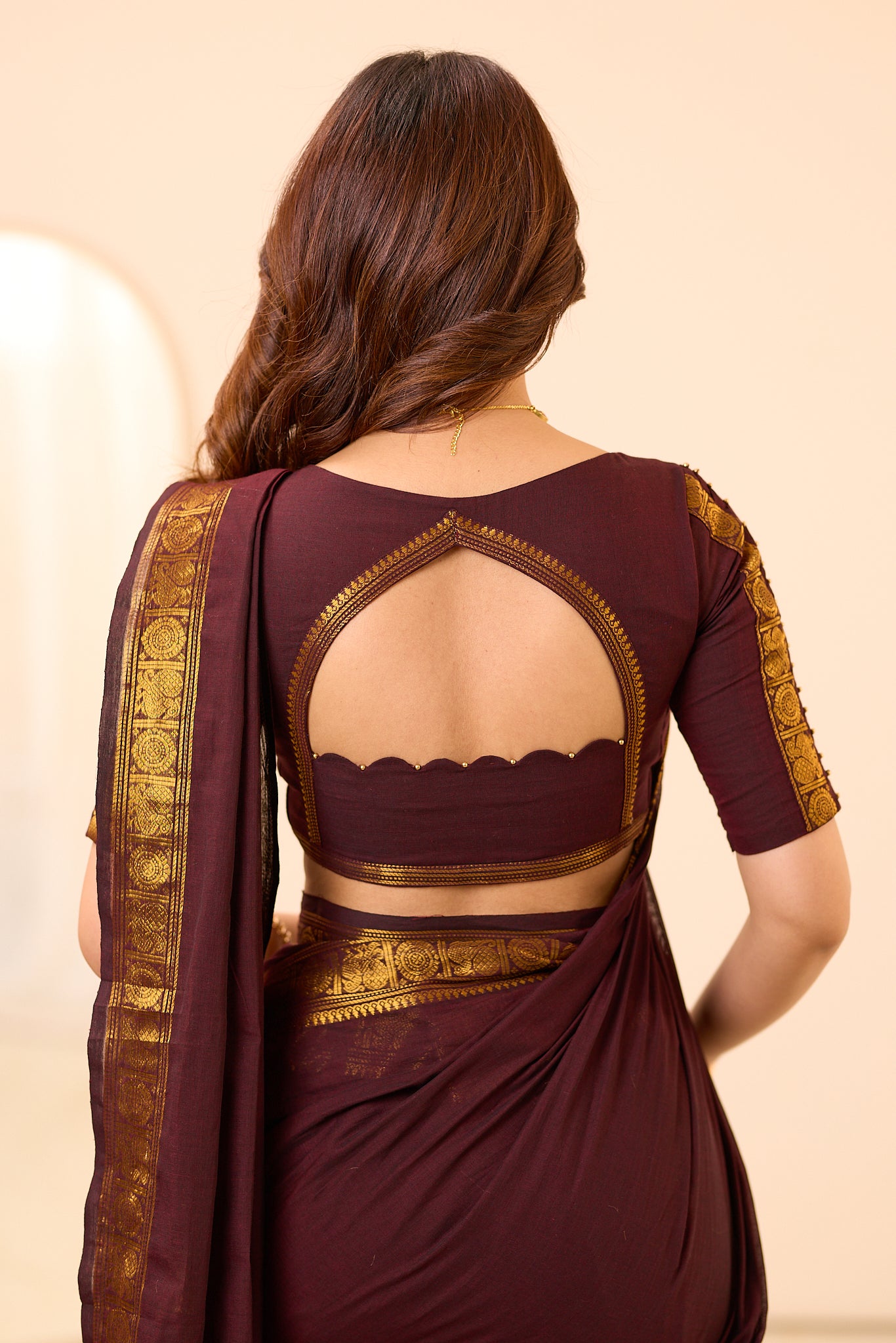 Rich Coffee Brown Chettinad Cotton Saree