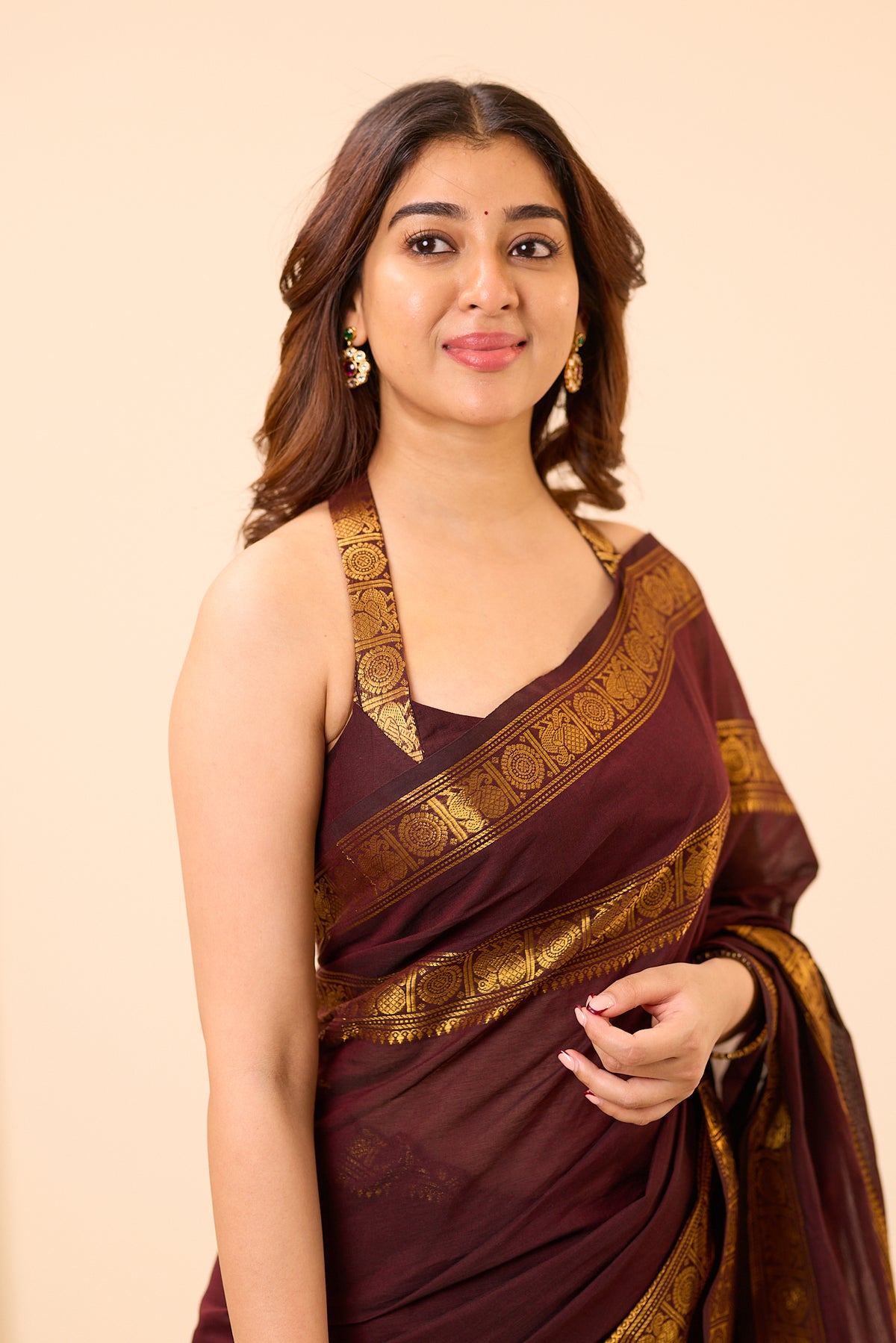 Rich Coffee Brown Chettinad Cotton Saree