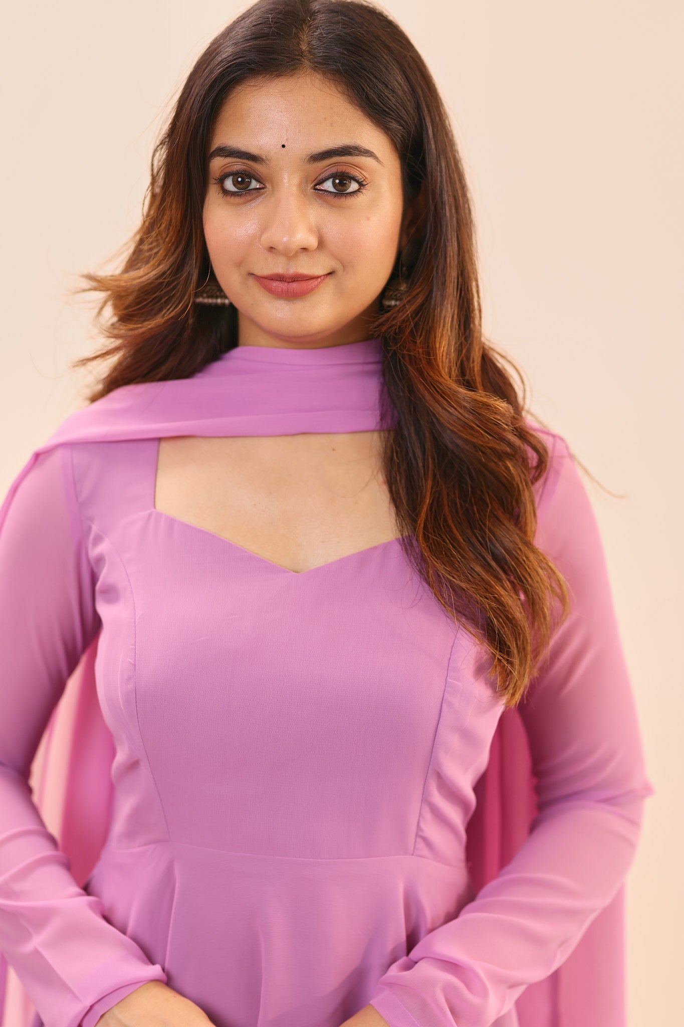 Royal Lilac Georgette Anarkali