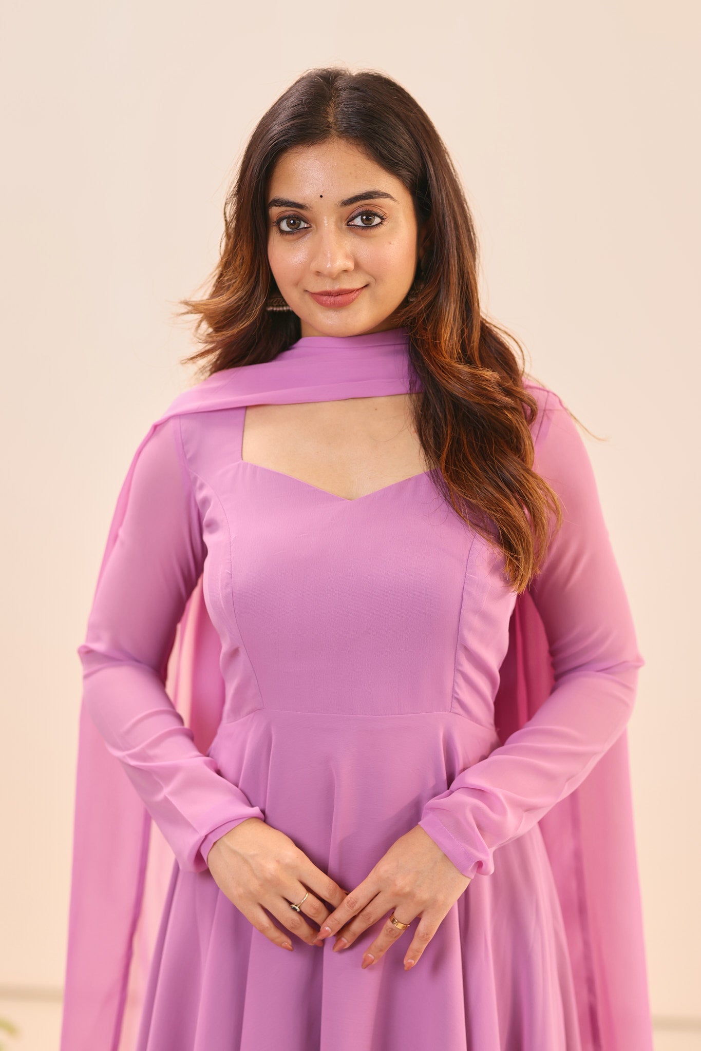 Royal Lilac Georgette Anarkali