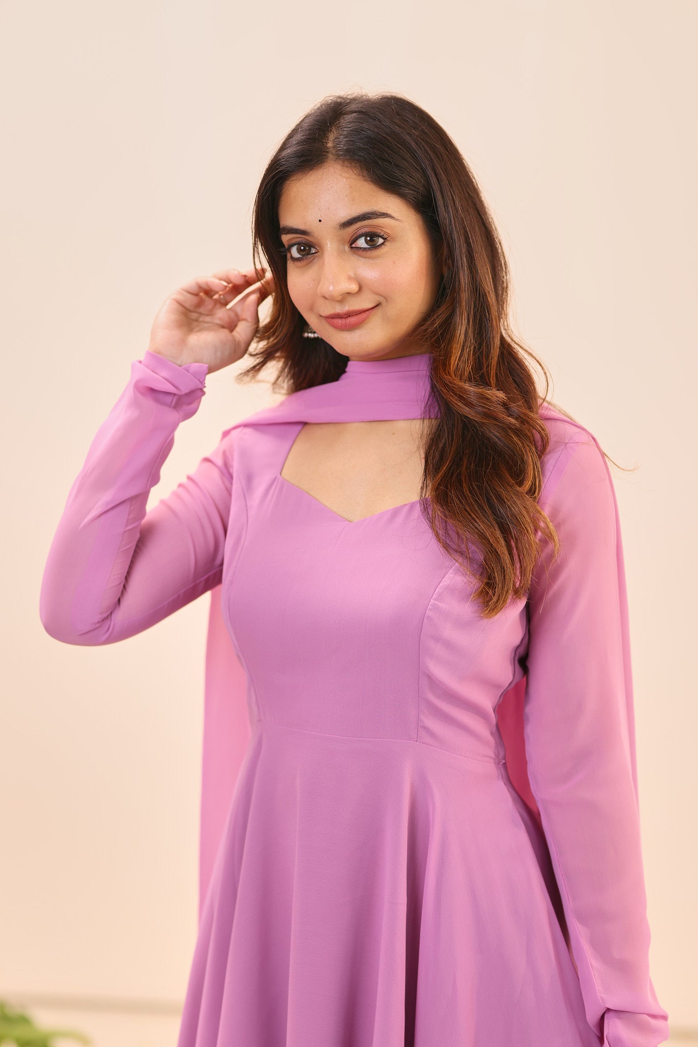 Royal Lilac Georgette Anarkali