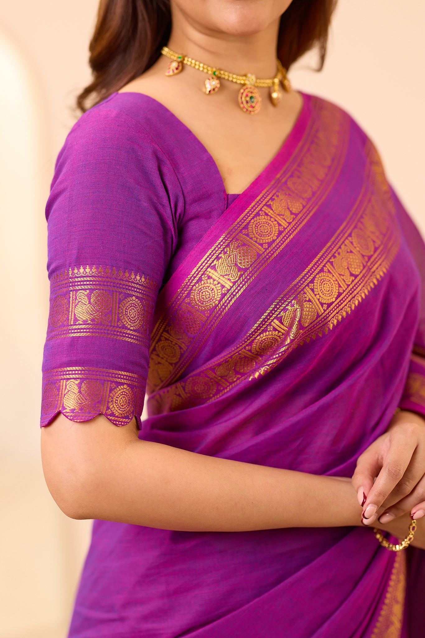 Imperial Purple Chettinad Cotton Saree