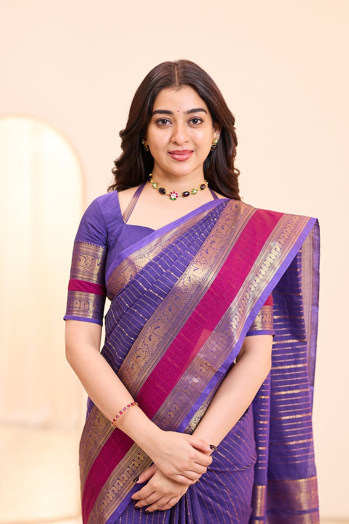 Berry Wine Chettinad Cotton Saree