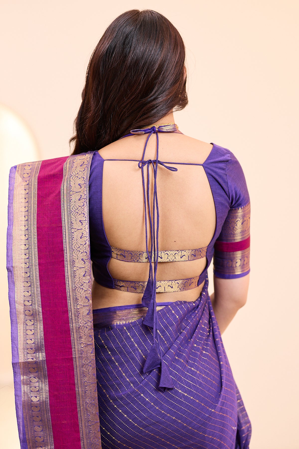 Berry Wine Chettinad Cotton Saree