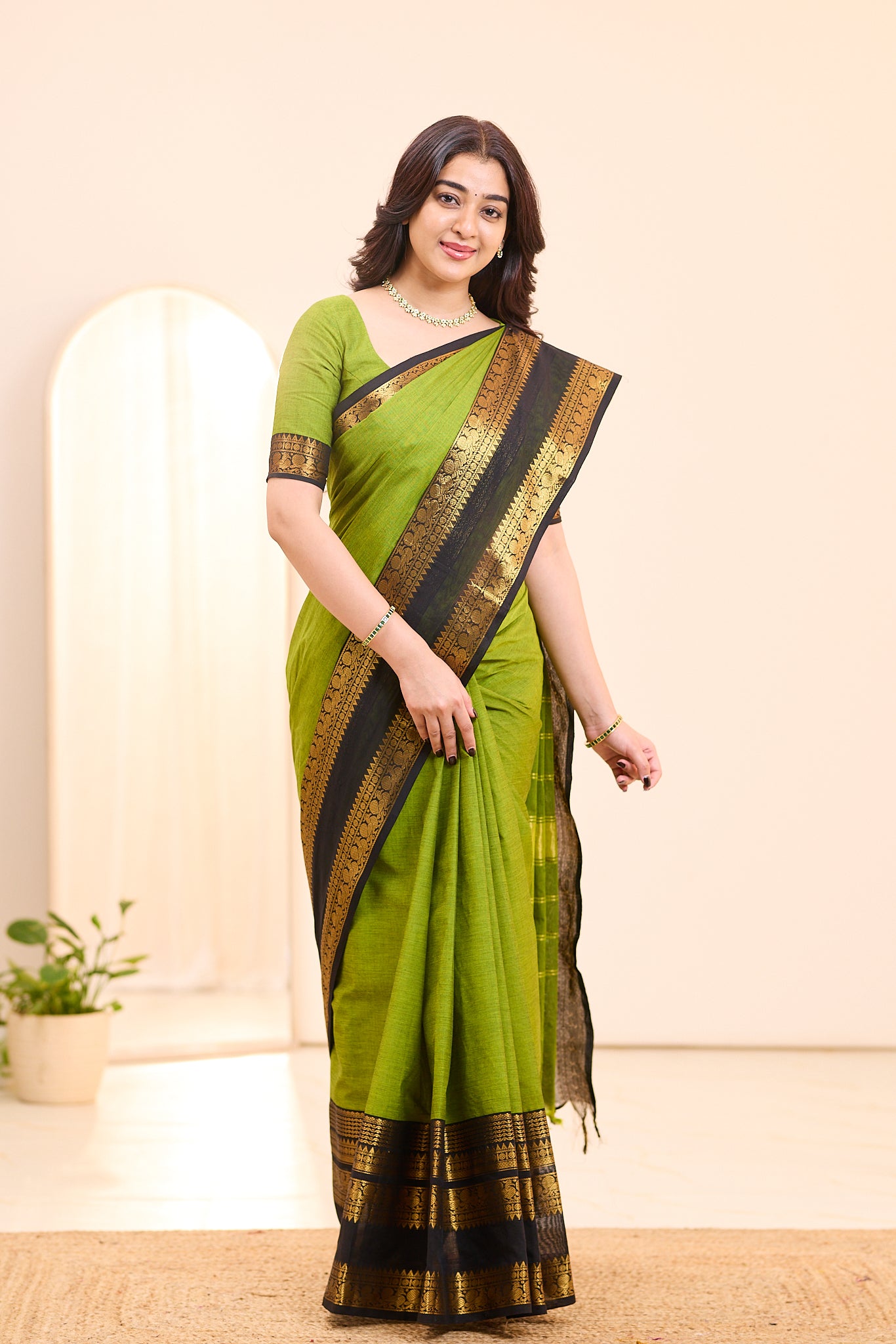 Bay Leaf Chettinad Cotton Saree