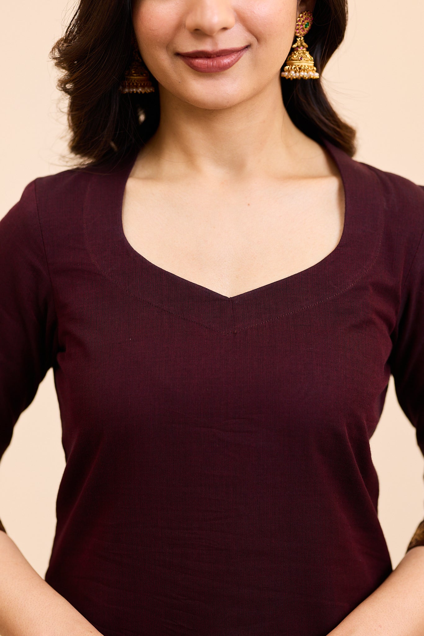 Toffee Brown Chettinad Cotton Top and Dupatta