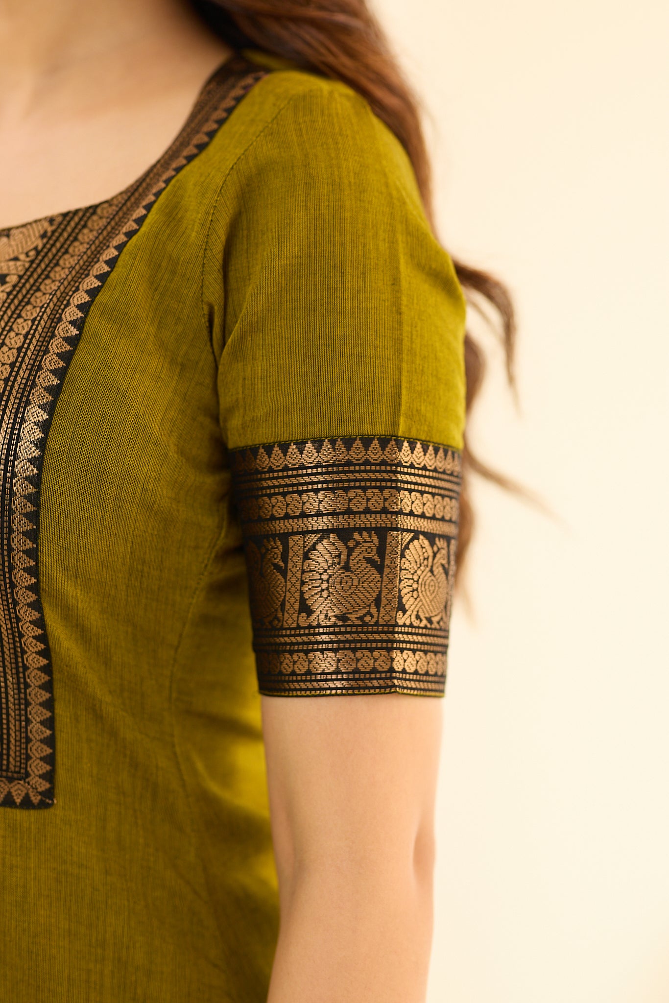 Royal Olive Green Chettinad Cotton Salwar