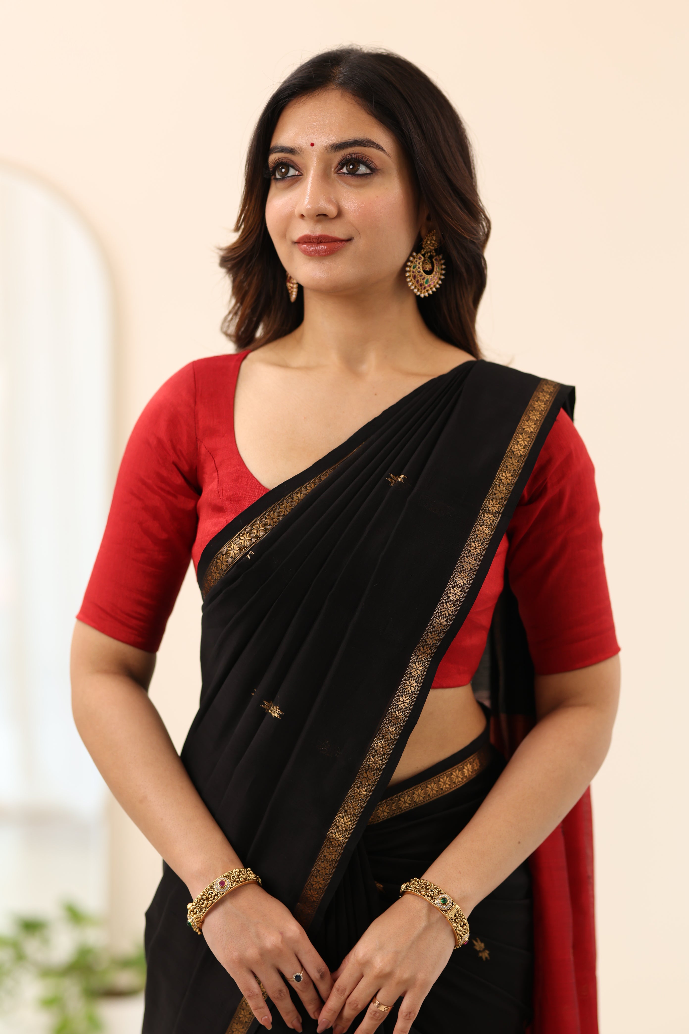 Red Chanderi Tissue Blouse