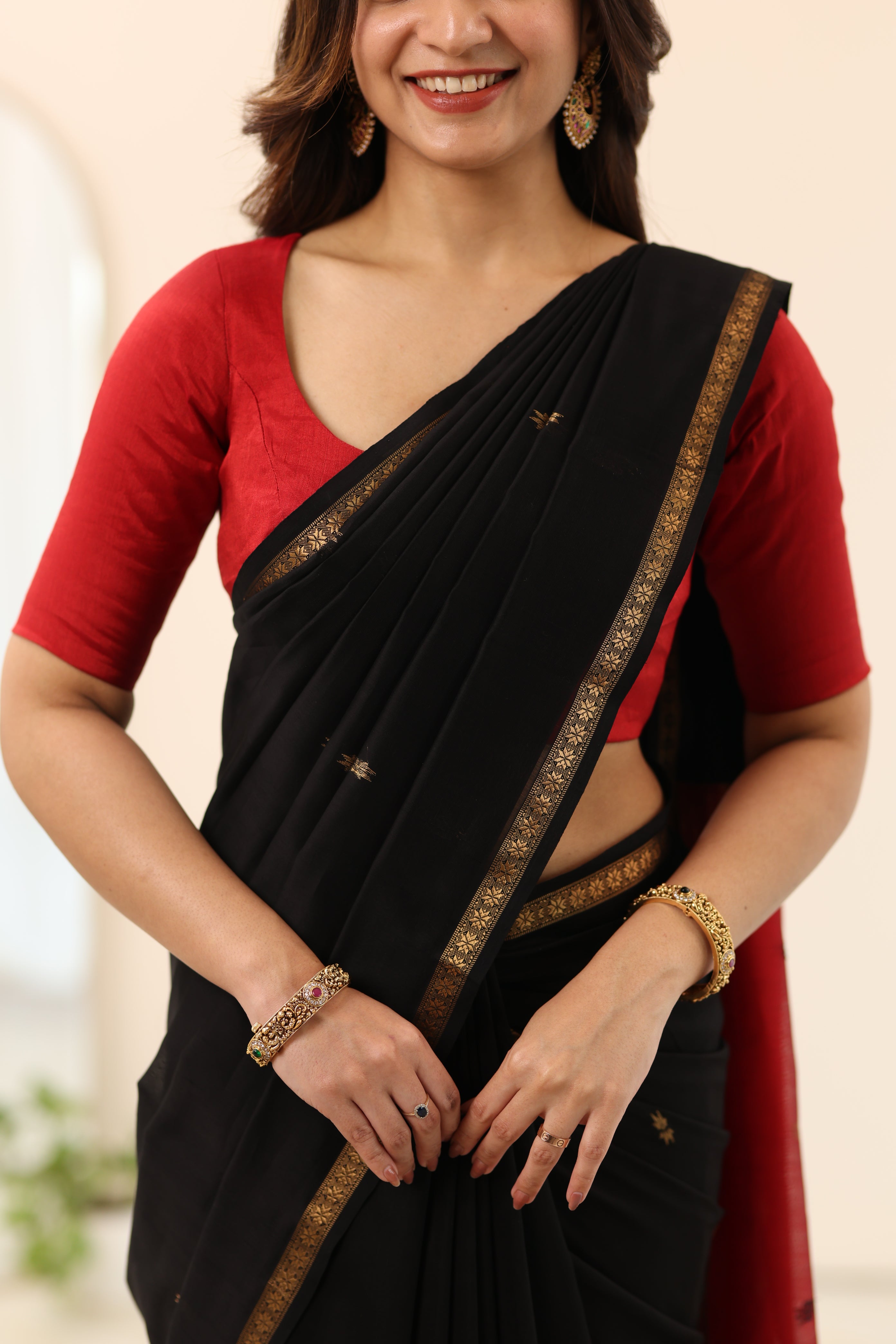 Red Chanderi Tissue Blouse