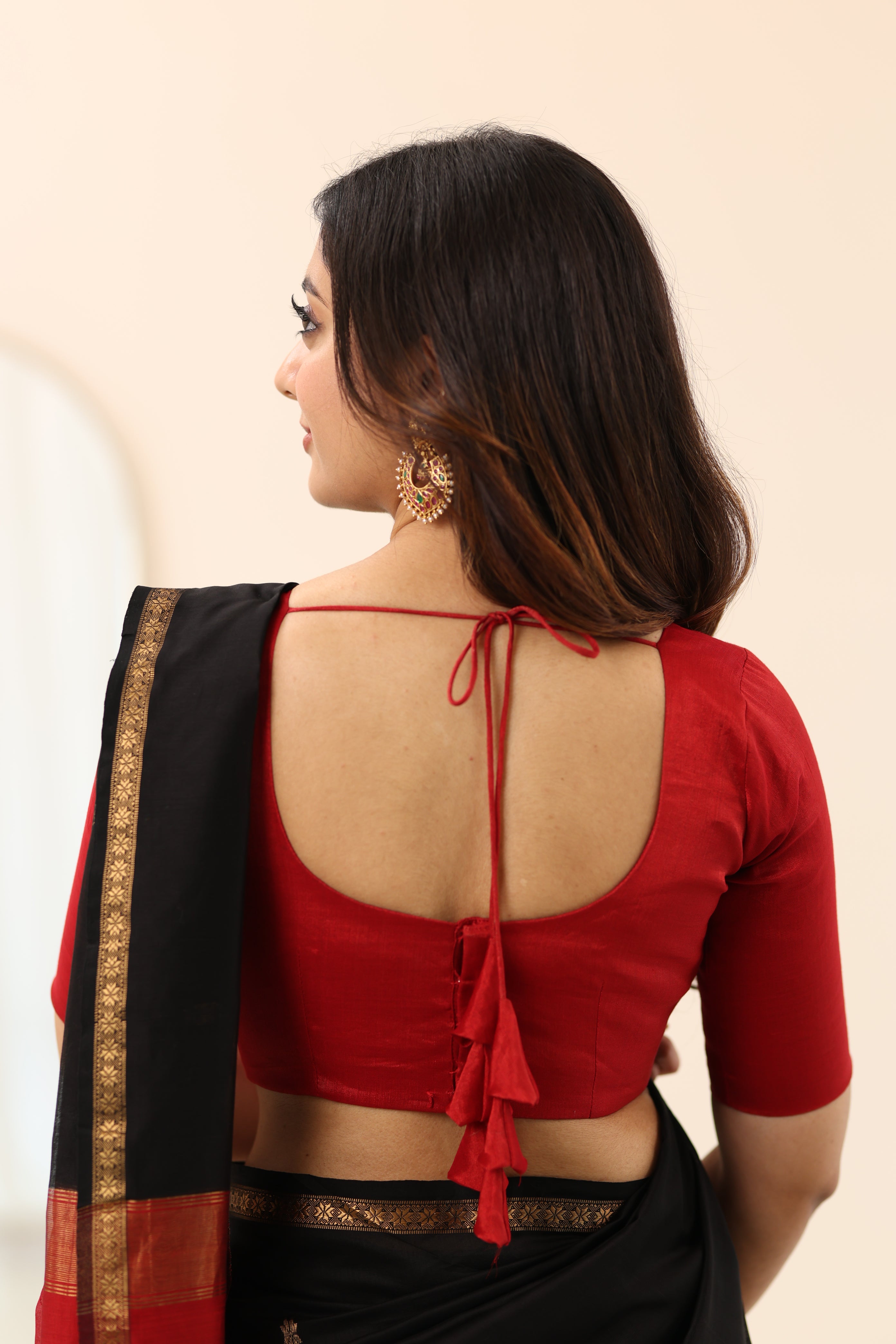Red Chanderi Tissue Blouse