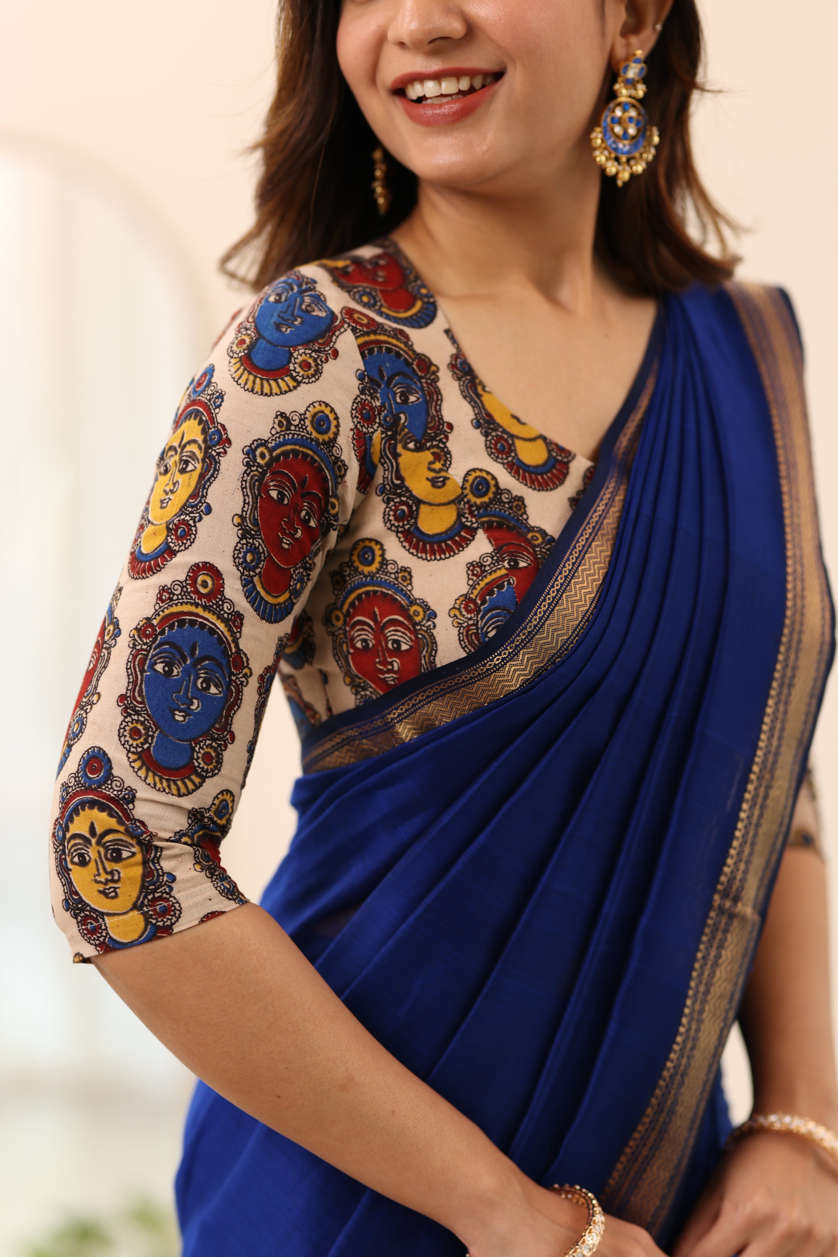 Off-White Kalamkari Multicolour Face Print blouse