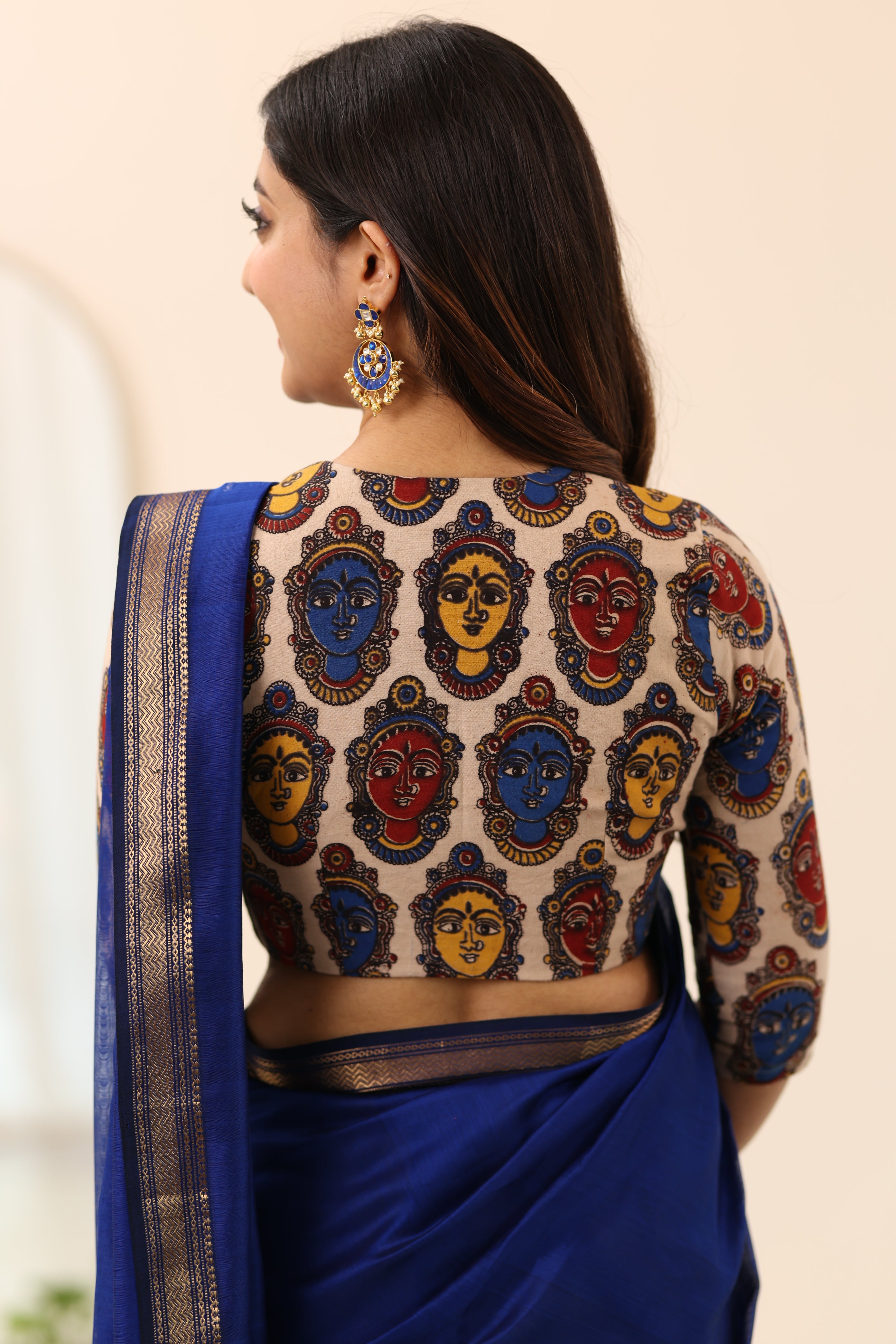 Off-White Kalamkari Multicolour Face Print blouse