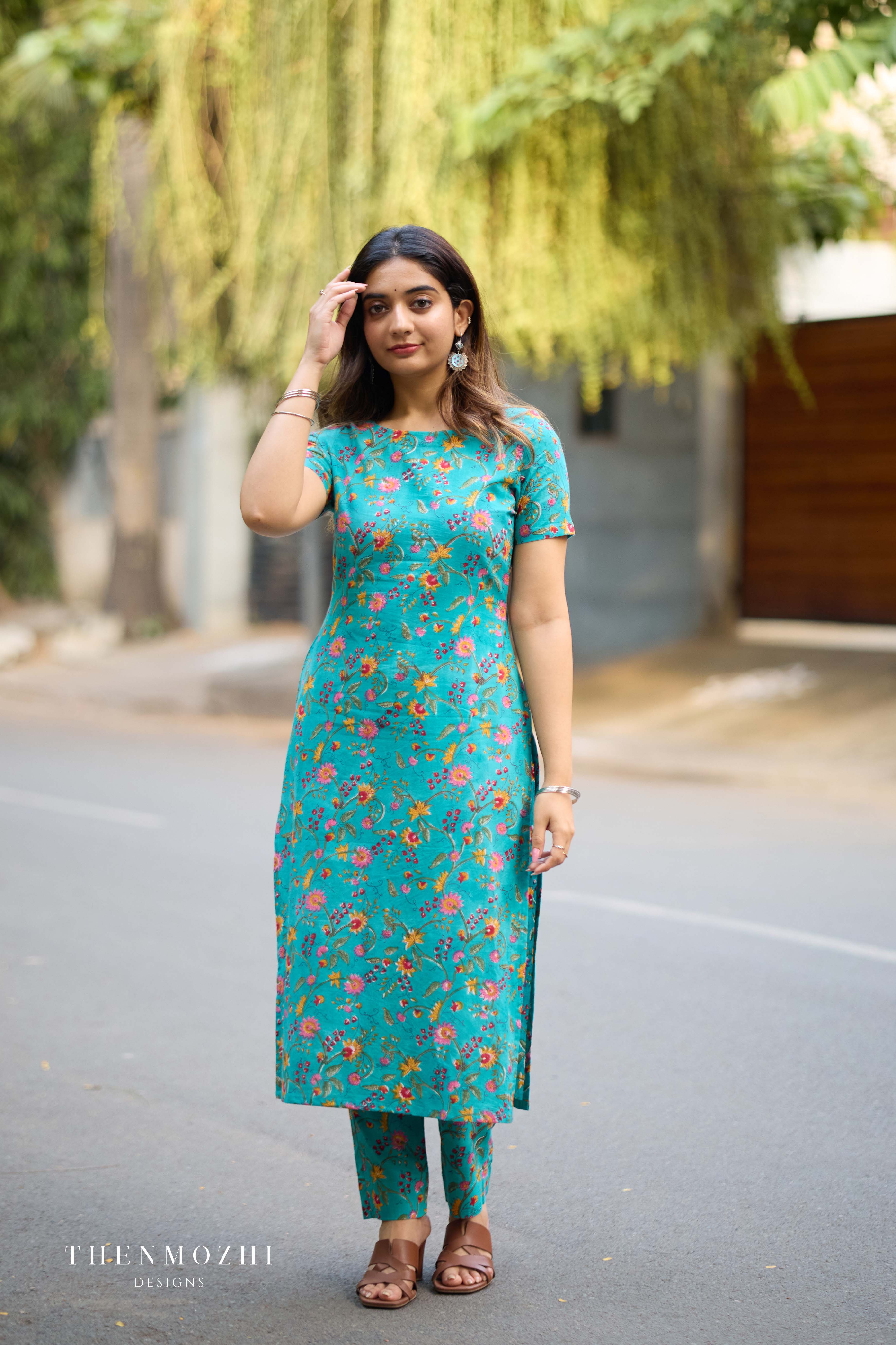 Peacock Green Printed Coord Set