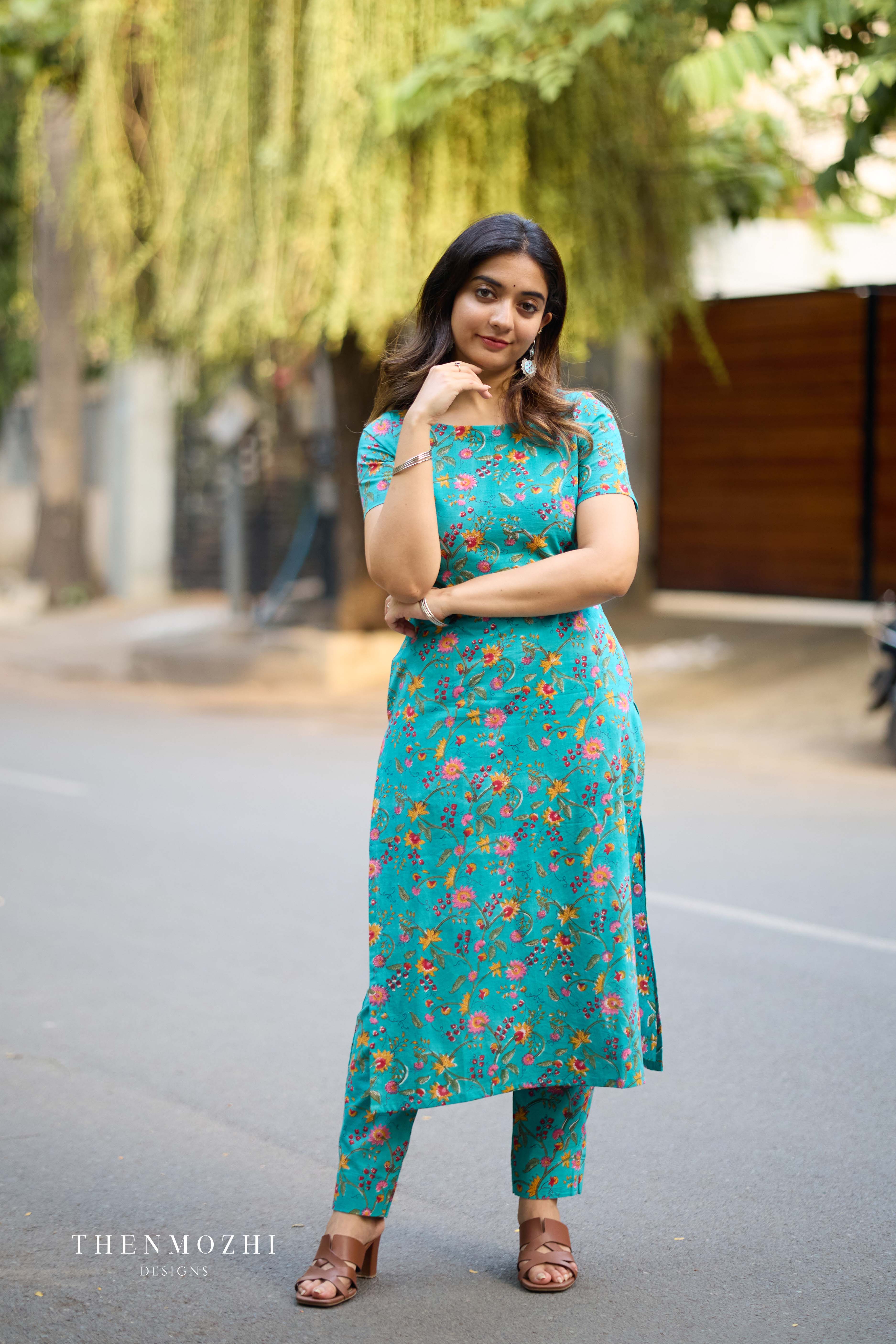 Peacock Green Printed Coord Set