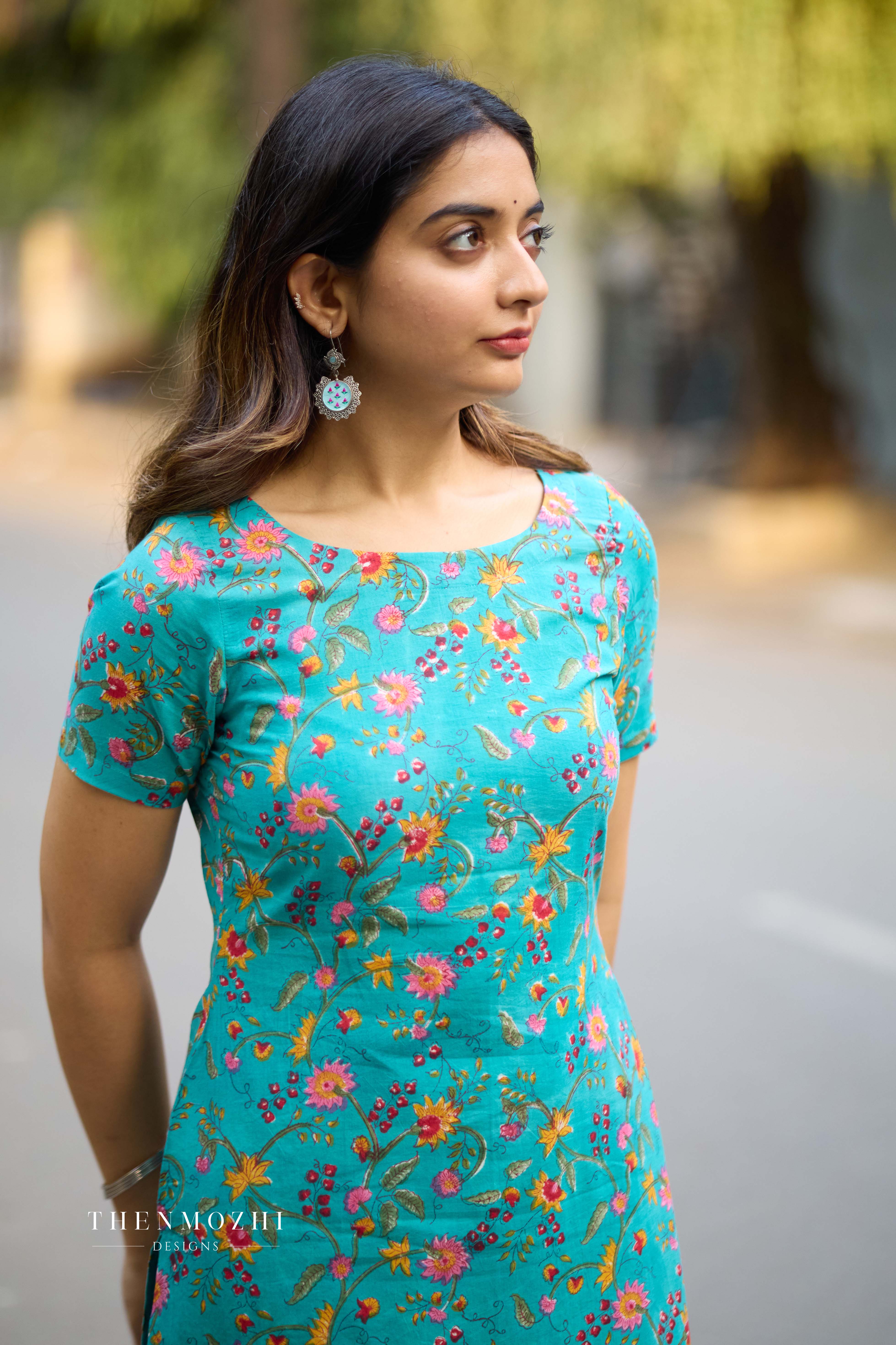 Peacock Green Printed Coord Set