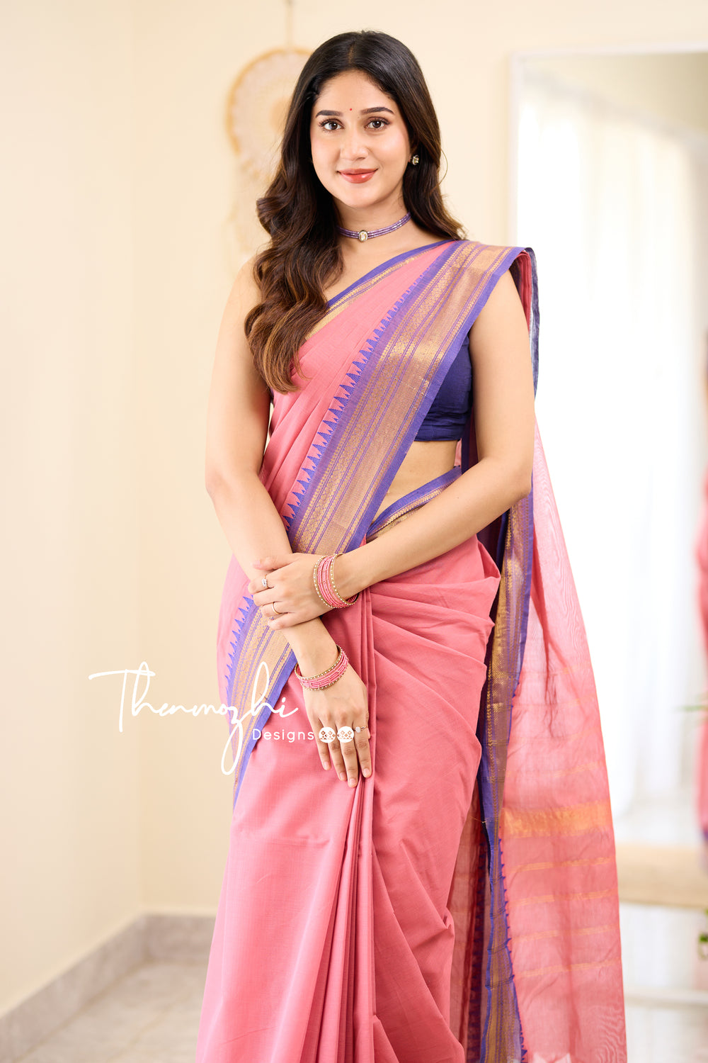 FANCY EMBROIDERY COTTON SAREE – BSC Fashion