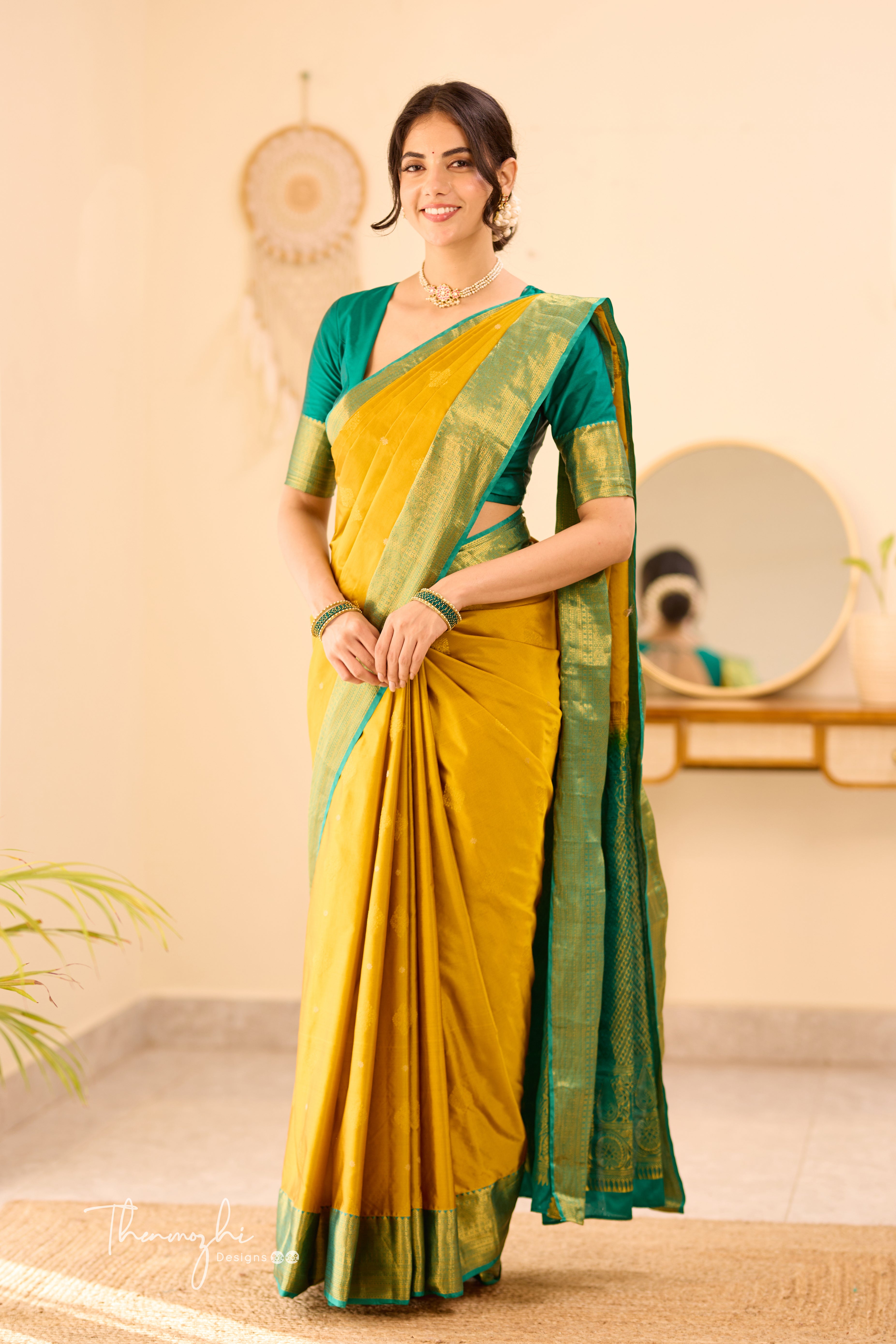 Yellow Kanchi Semi Silk