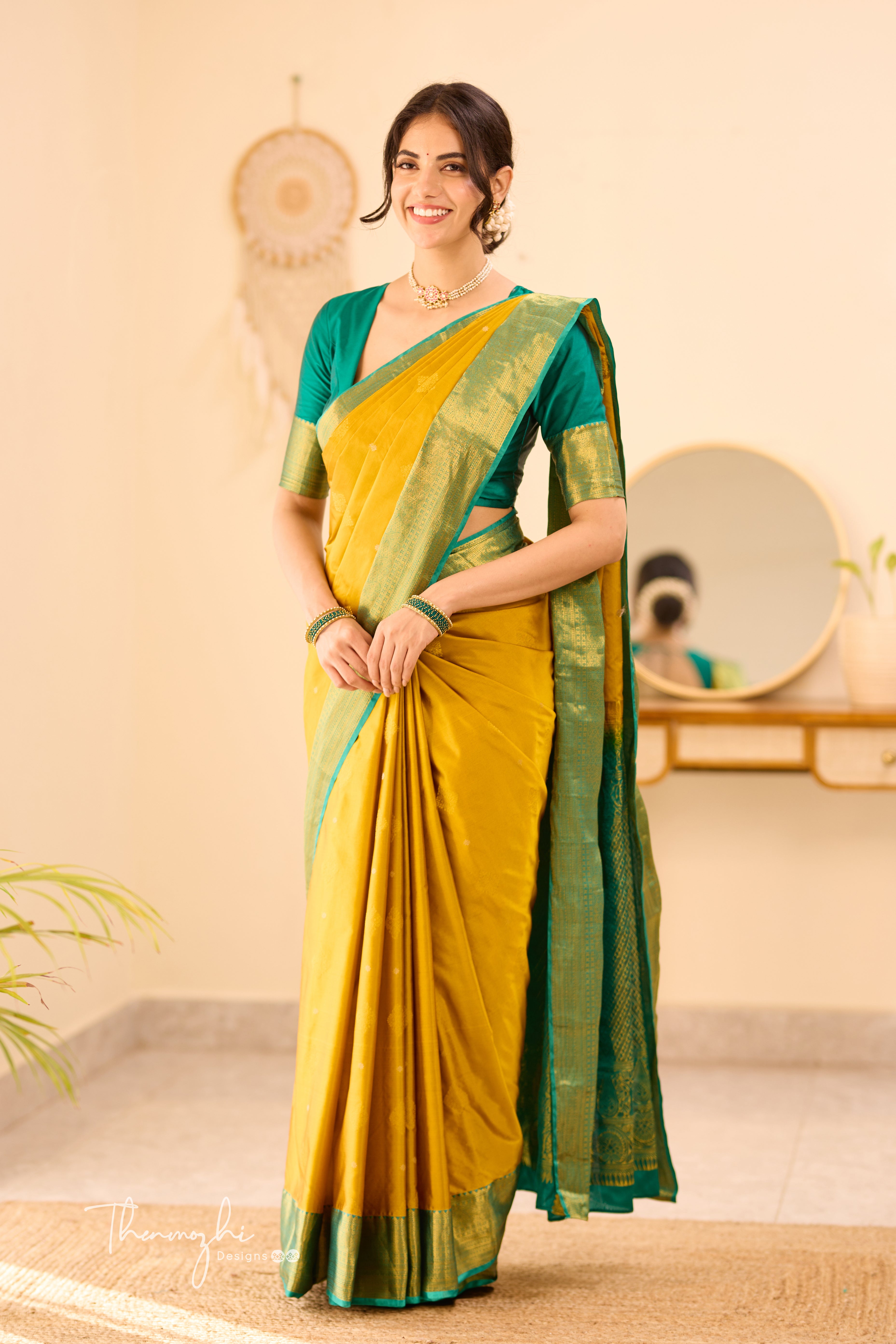 Yellow Kanchi Semi Silk