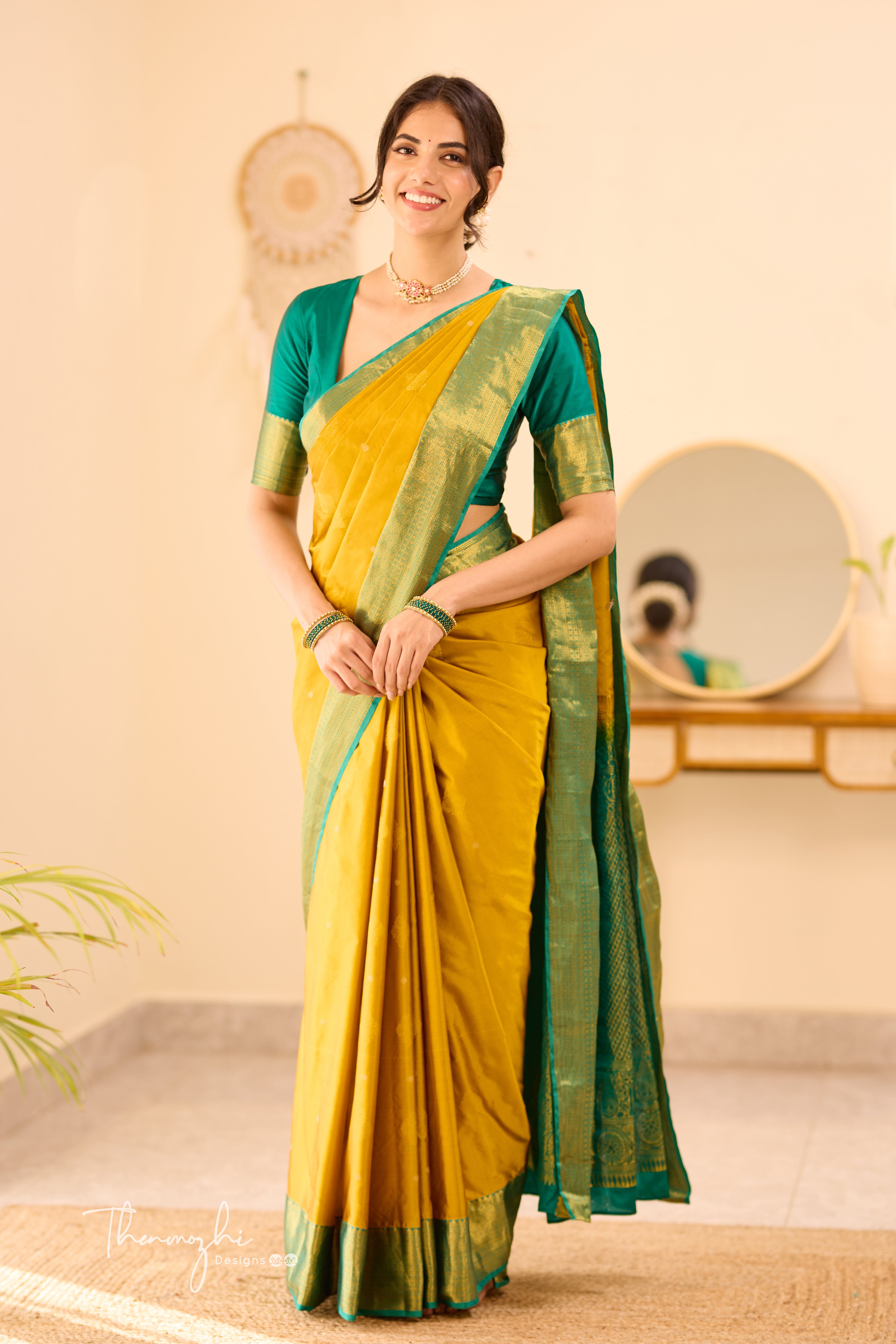 Yellow Kanchi Semi Silk