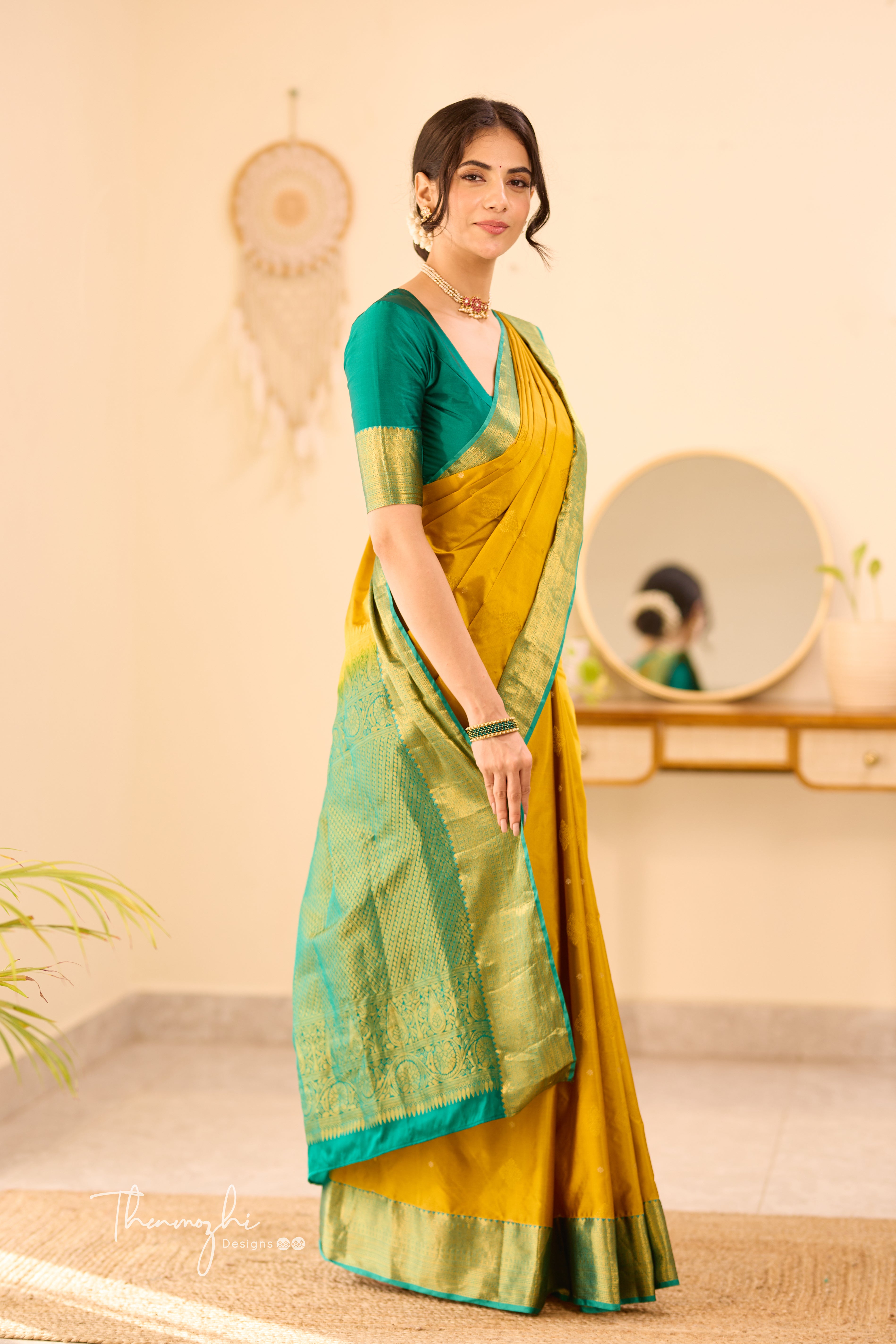 Yellow Kanchi Semi Silk