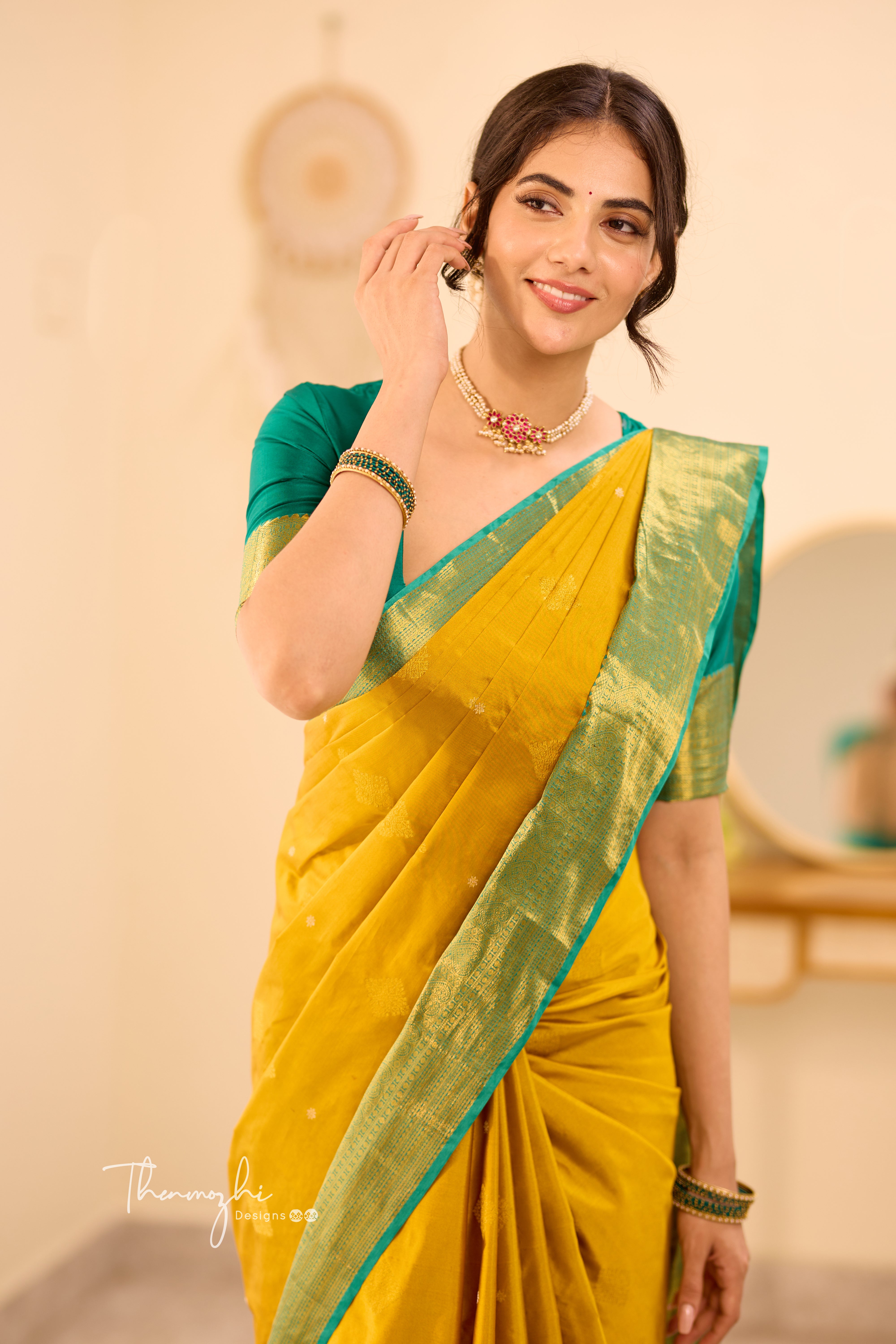 Yellow Kanchi Semi Silk